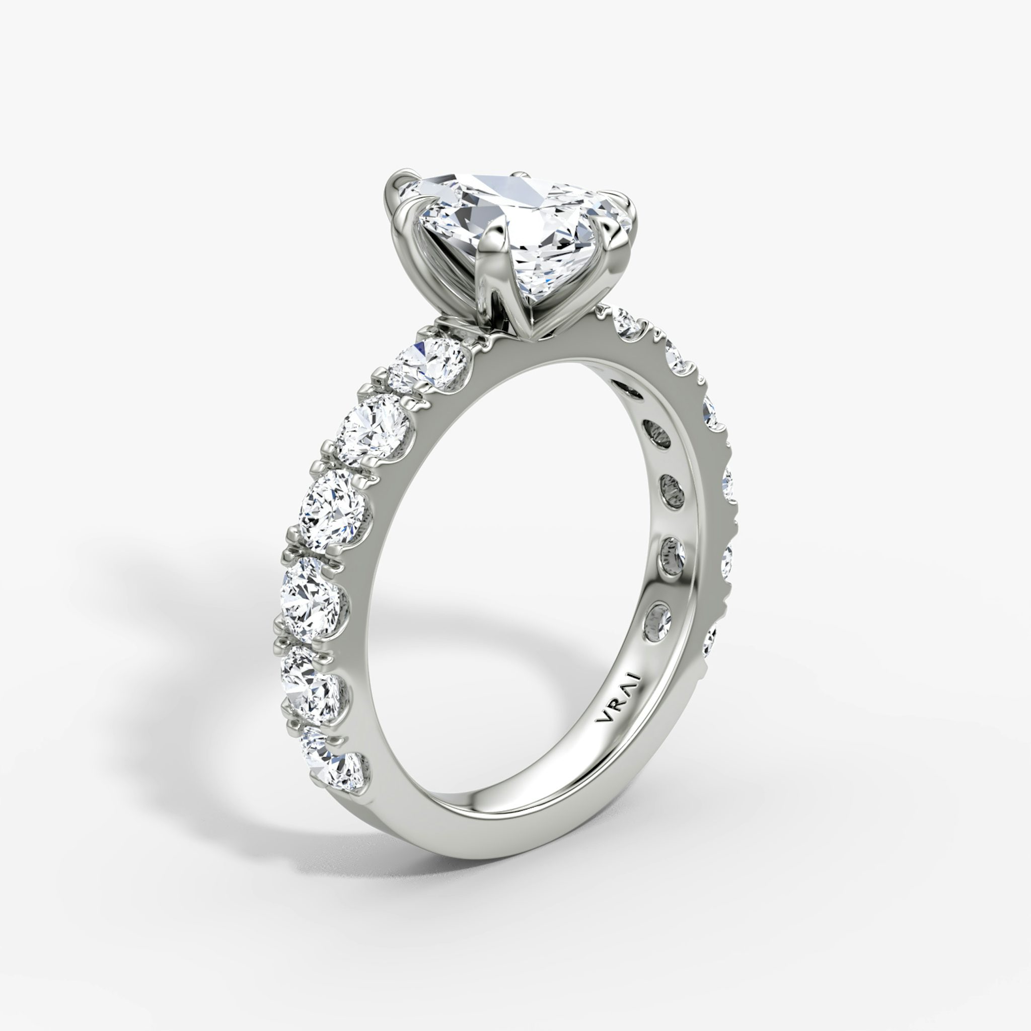 The Amour Eternity | Pear | 18k | White Gold | bandAccent: Plain | diamondOrientation: vertical | caratWeight: other