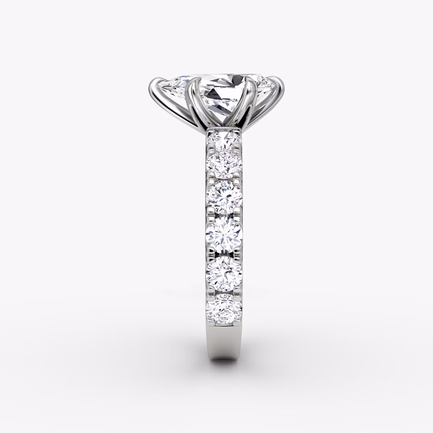 The Amour Eternity | Pear | Platinum | bandAccent: Plain | diamondOrientation: vertical | caratWeight: other