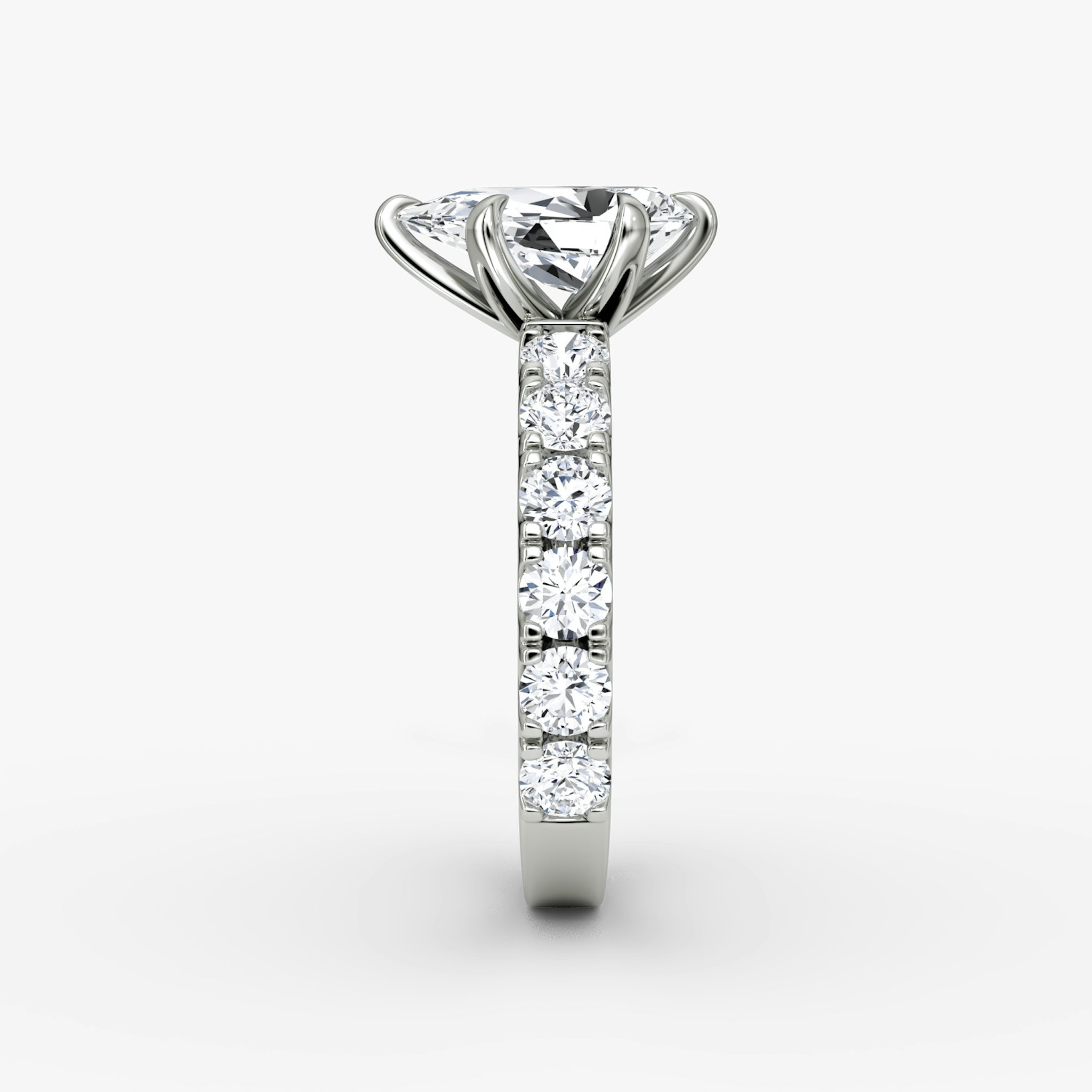 The Amour Eternity | Pear | Platinum | bandAccent: Plain | diamondOrientation: vertical | caratWeight: other