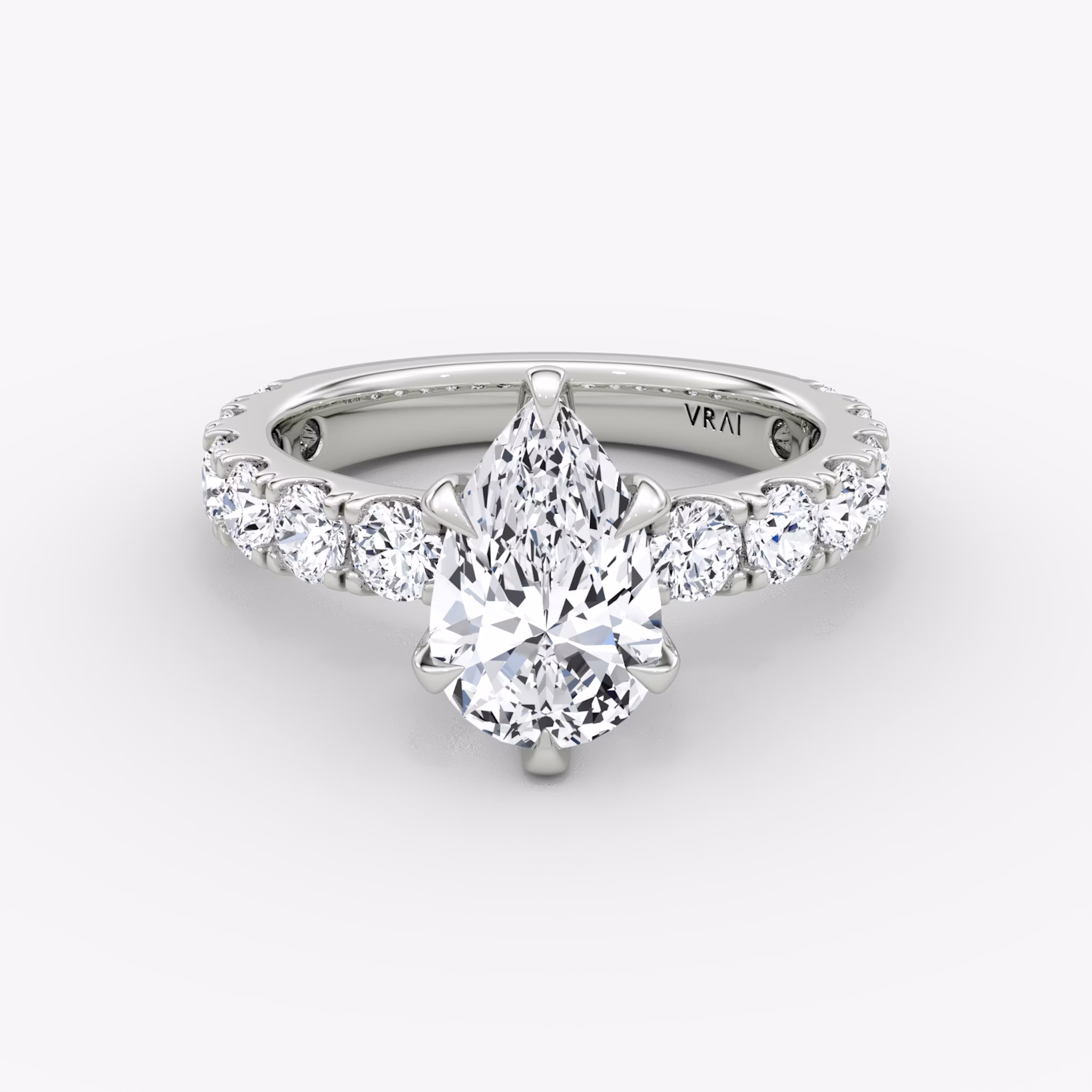 The Amour Eternity | Pear | Platinum | bandAccent: Plain | diamondOrientation: vertical | caratWeight: other