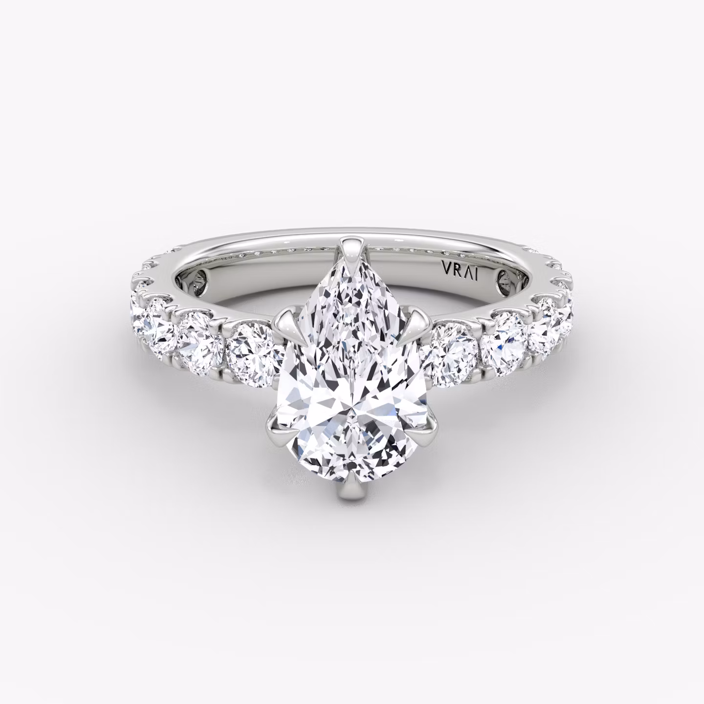 The Amour Eternity | Pear | Platinum | bandAccent: Plain | diamondOrientation: vertical | caratWeight: other