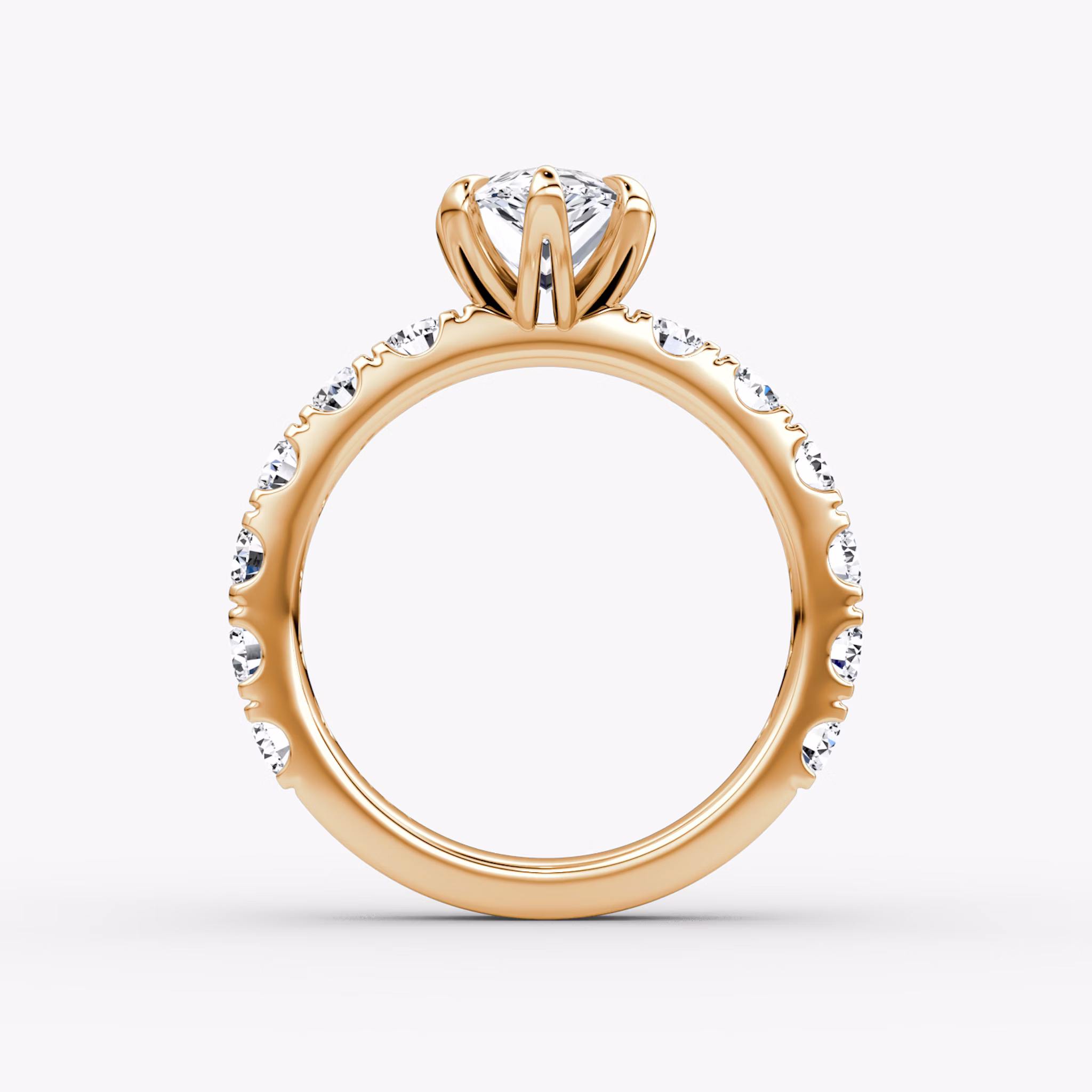 The Amour Eternity | Pear | 14k | Rose Gold | bandAccent: Plain | diamondOrientation: vertical | caratWeight: other