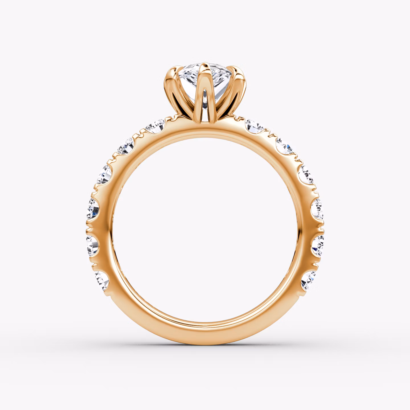 The Amour Eternity | Pear | 14k | Rose Gold | bandAccent: Plain | diamondOrientation: vertical | caratWeight: other