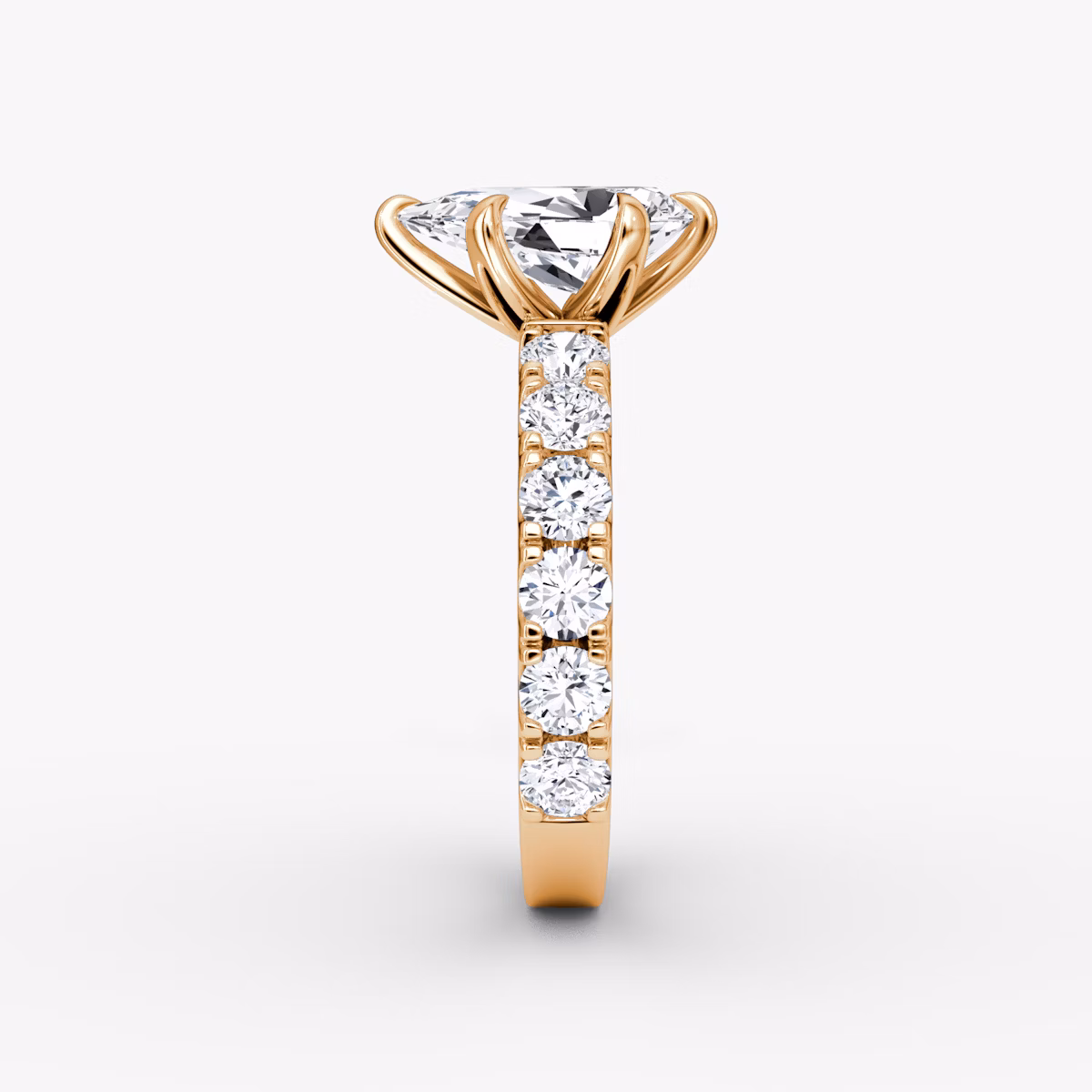 The Amour Eternity | Pear | 14k | Rose Gold | bandAccent: Plain | diamondOrientation: vertical | caratWeight: other