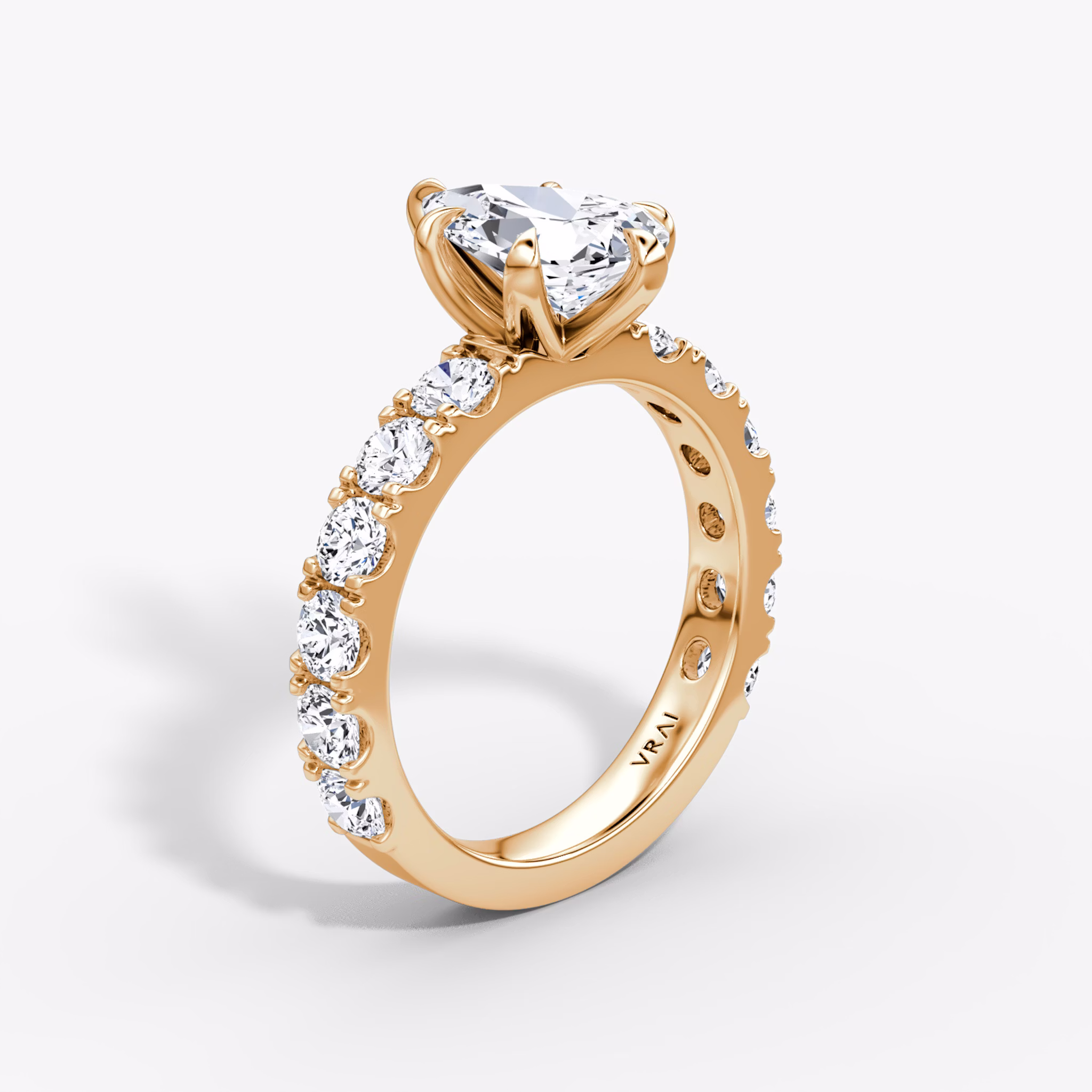 The Amour Eternity | Pear | 14k | Rose Gold | bandAccent: Plain | diamondOrientation: vertical | caratWeight: other