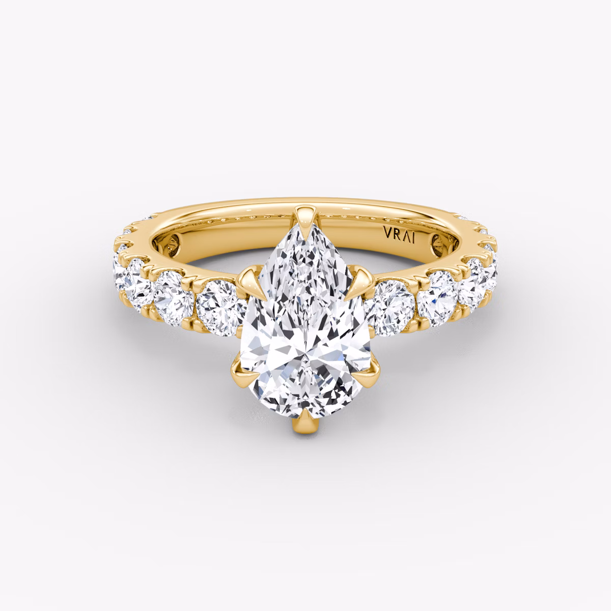 The Amour Eternity | Pear | 18k | Yellow Gold | bandAccent: Plain | diamondOrientation: vertical | caratWeight: other