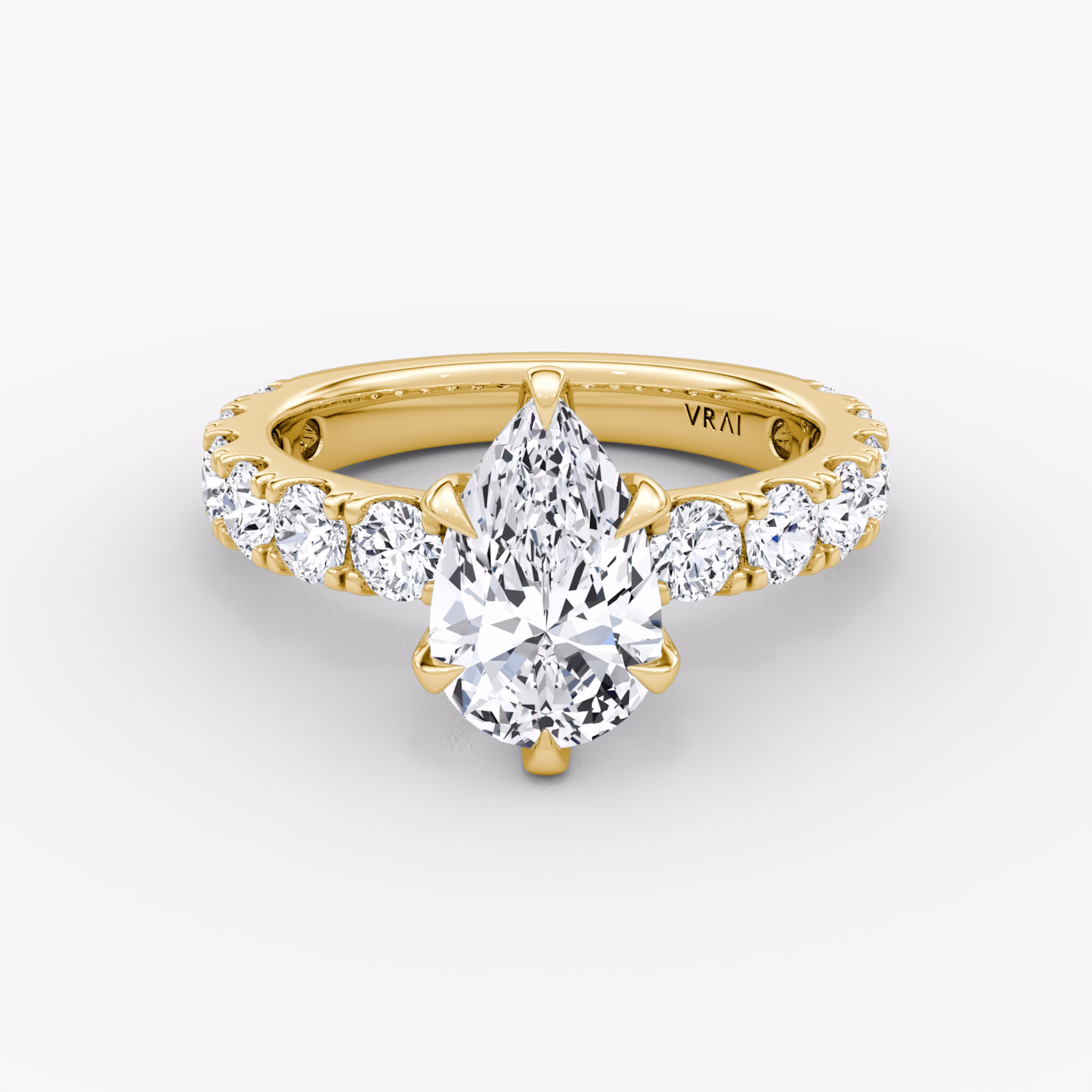 The Amour Eternity | Pear | 18k | Yellow Gold | bandAccent: Plain | diamondOrientation: vertical | caratWeight: other