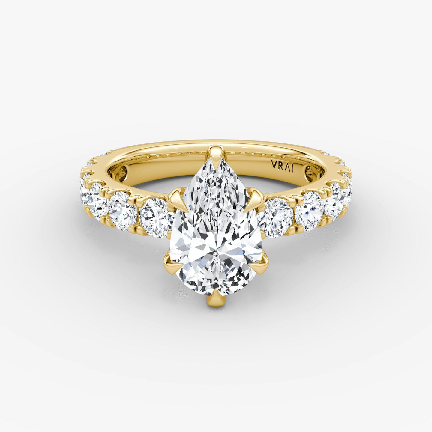 The Amour Eternity | Pear | 18k | Yellow Gold | bandAccent: Plain | diamondOrientation: vertical | caratWeight: other