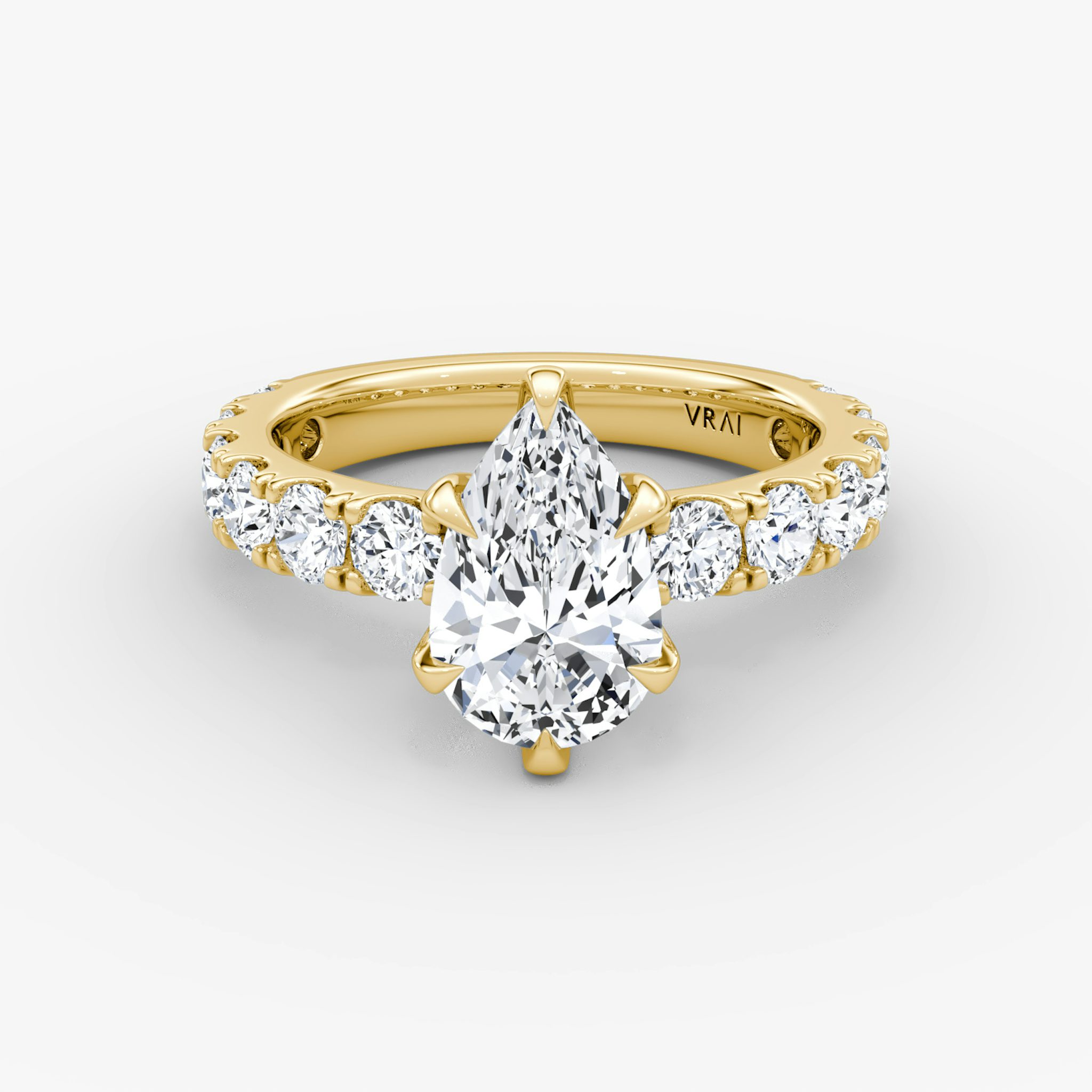 The Amour Eternity | Pear | 18k | Yellow Gold | bandAccent: Plain | diamondOrientation: vertical | caratWeight: other
