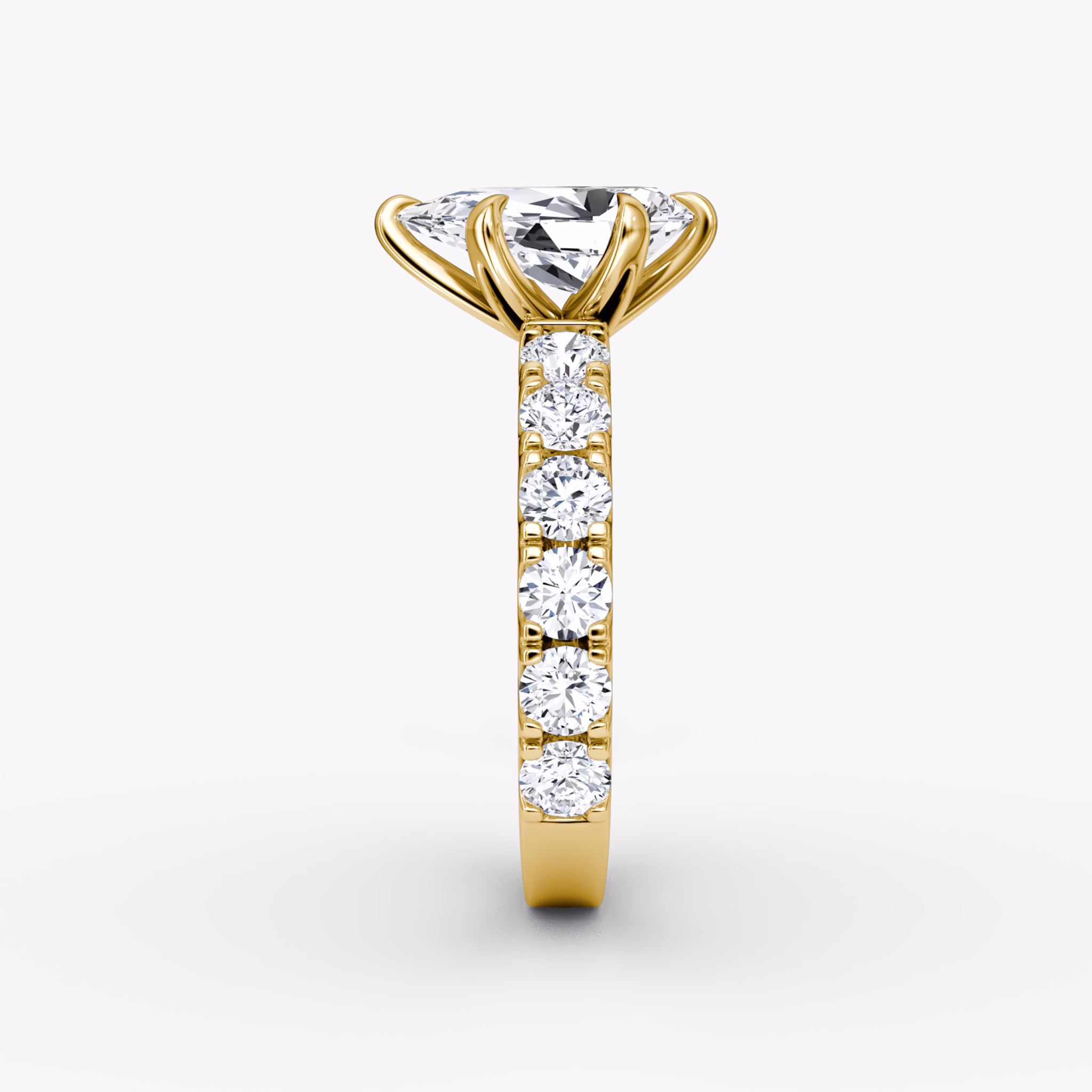 The Amour Eternity | Pear | 18k | Yellow Gold | bandAccent: Plain | diamondOrientation: vertical | caratWeight: other