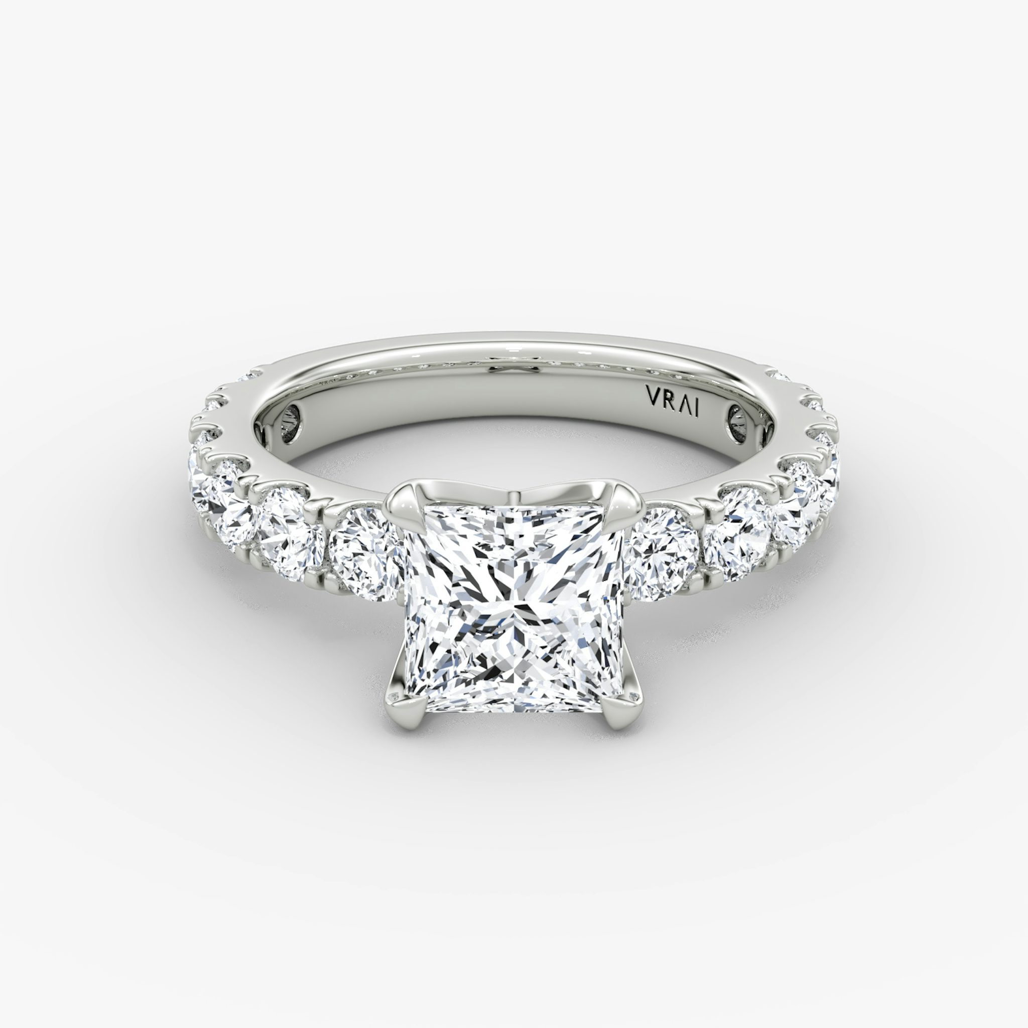 The Amour Eternity | Princess | Platinum | bandAccent: Plain | diamondOrientation: vertical | caratWeight: other