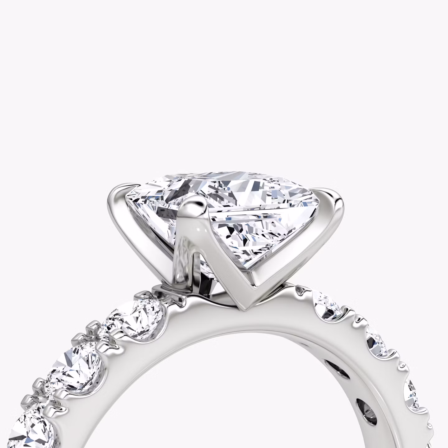 The Amour Eternity | Princess | Platinum | bandAccent: Plain | diamondOrientation: vertical | caratWeight: other
