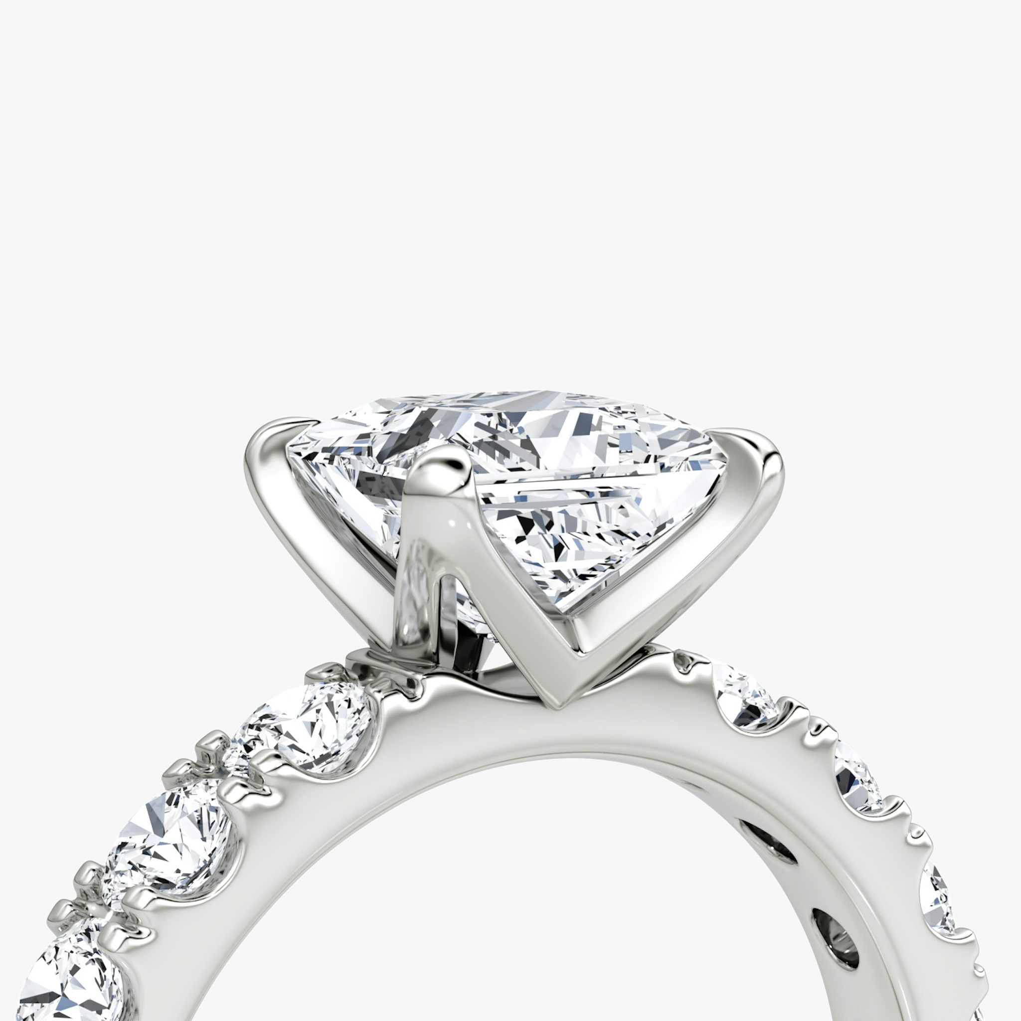 The Amour Eternity | Princess | Platinum | bandAccent: Plain | diamondOrientation: vertical | caratWeight: other