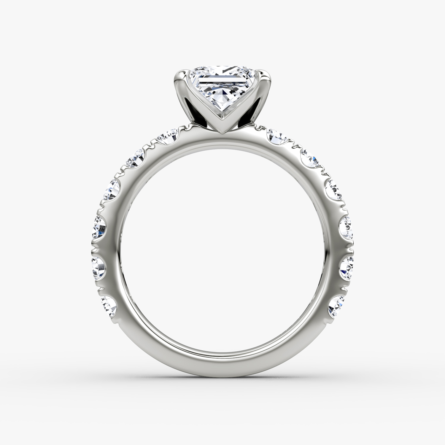 The Amour Eternity | Princess | Platinum | bandAccent: Plain | diamondOrientation: vertical | caratWeight: other