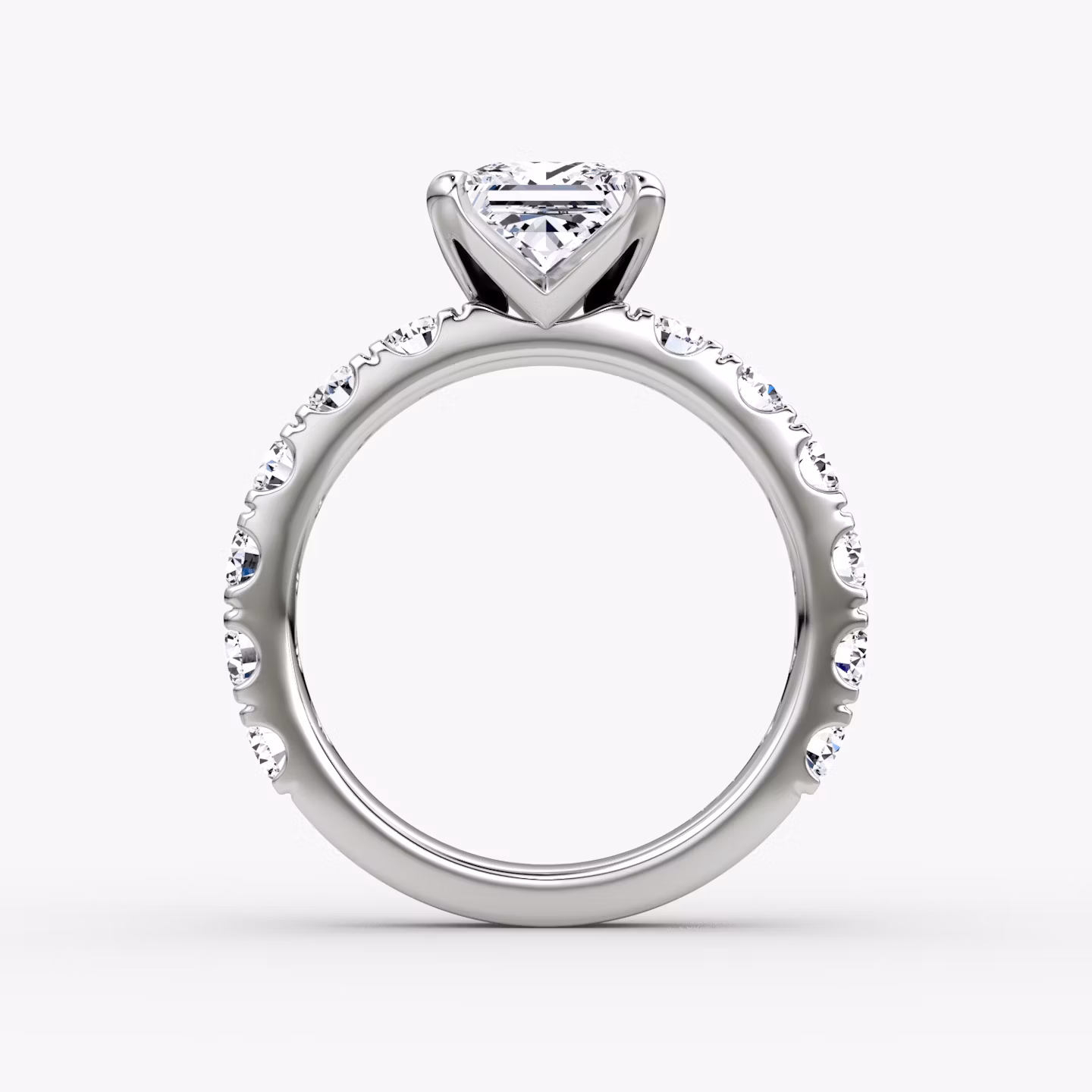 The Amour Eternity | Princess | Platinum | bandAccent: Plain | diamondOrientation: vertical | caratWeight: other