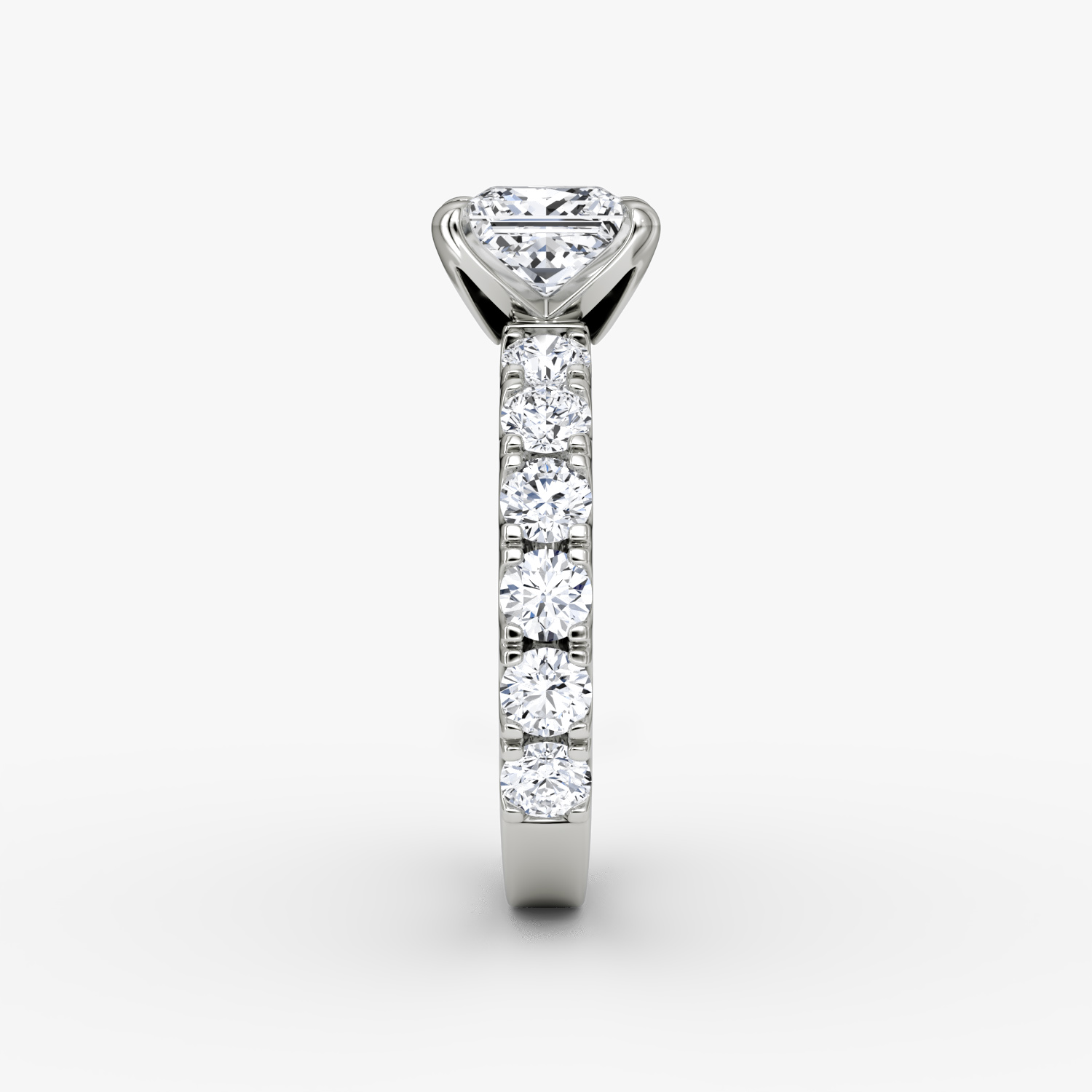 The Amour Eternity | Princess | Platinum | bandAccent: Plain | diamondOrientation: vertical | caratWeight: other