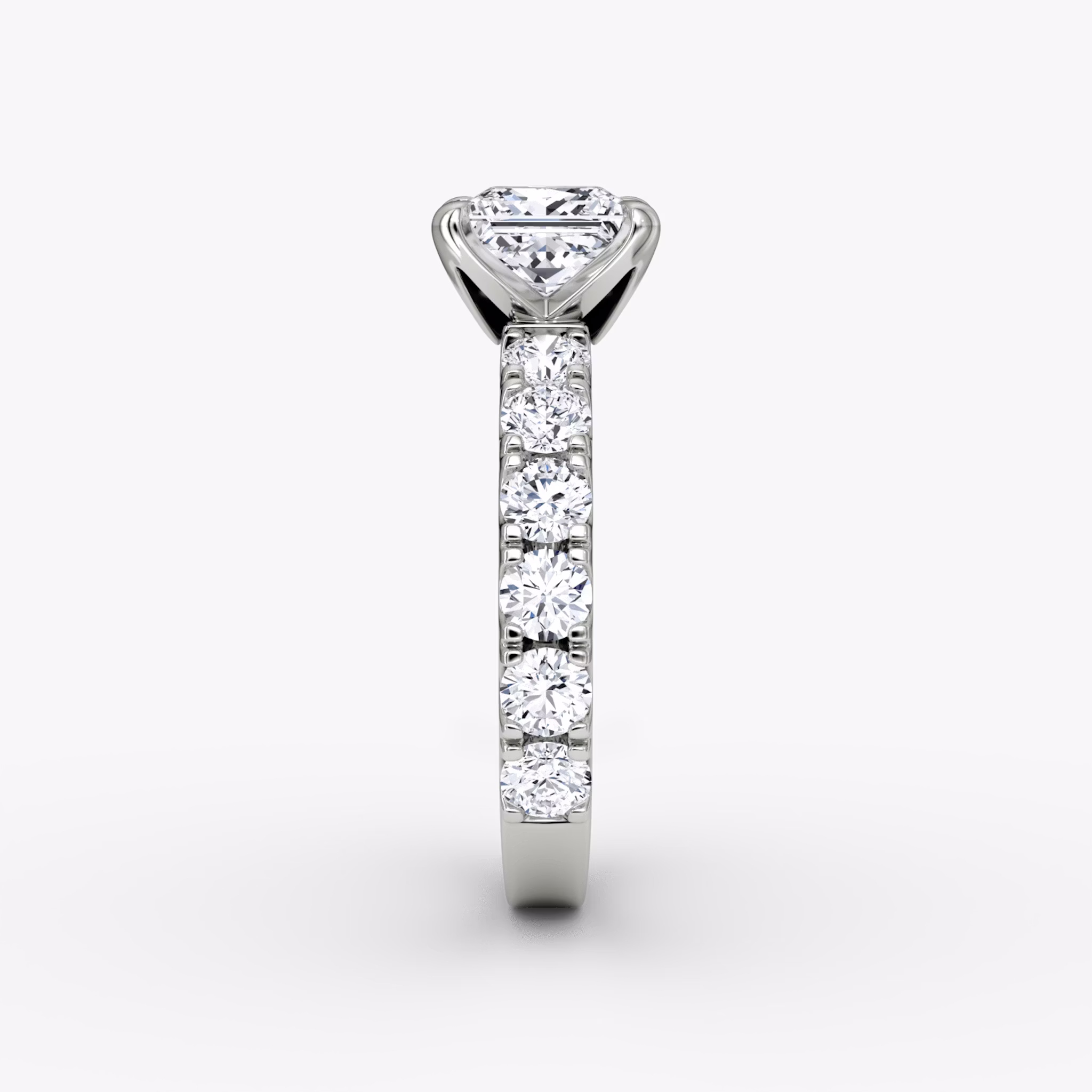 The Amour Eternity | Princess | Platinum | bandAccent: Plain | diamondOrientation: vertical | caratWeight: other
