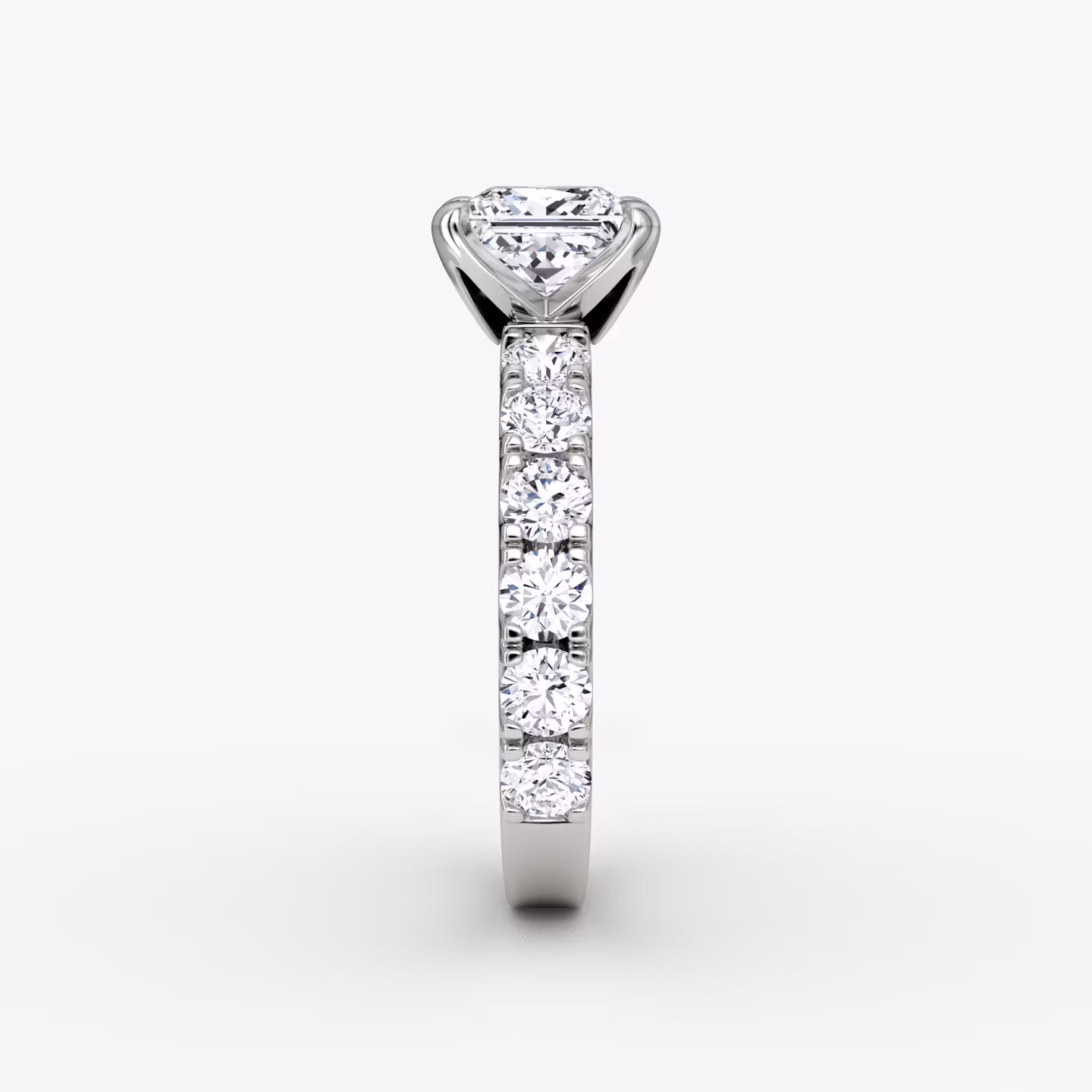 The Amour Eternity | Princess | Platinum | bandAccent: Plain | diamondOrientation: vertical | caratWeight: other