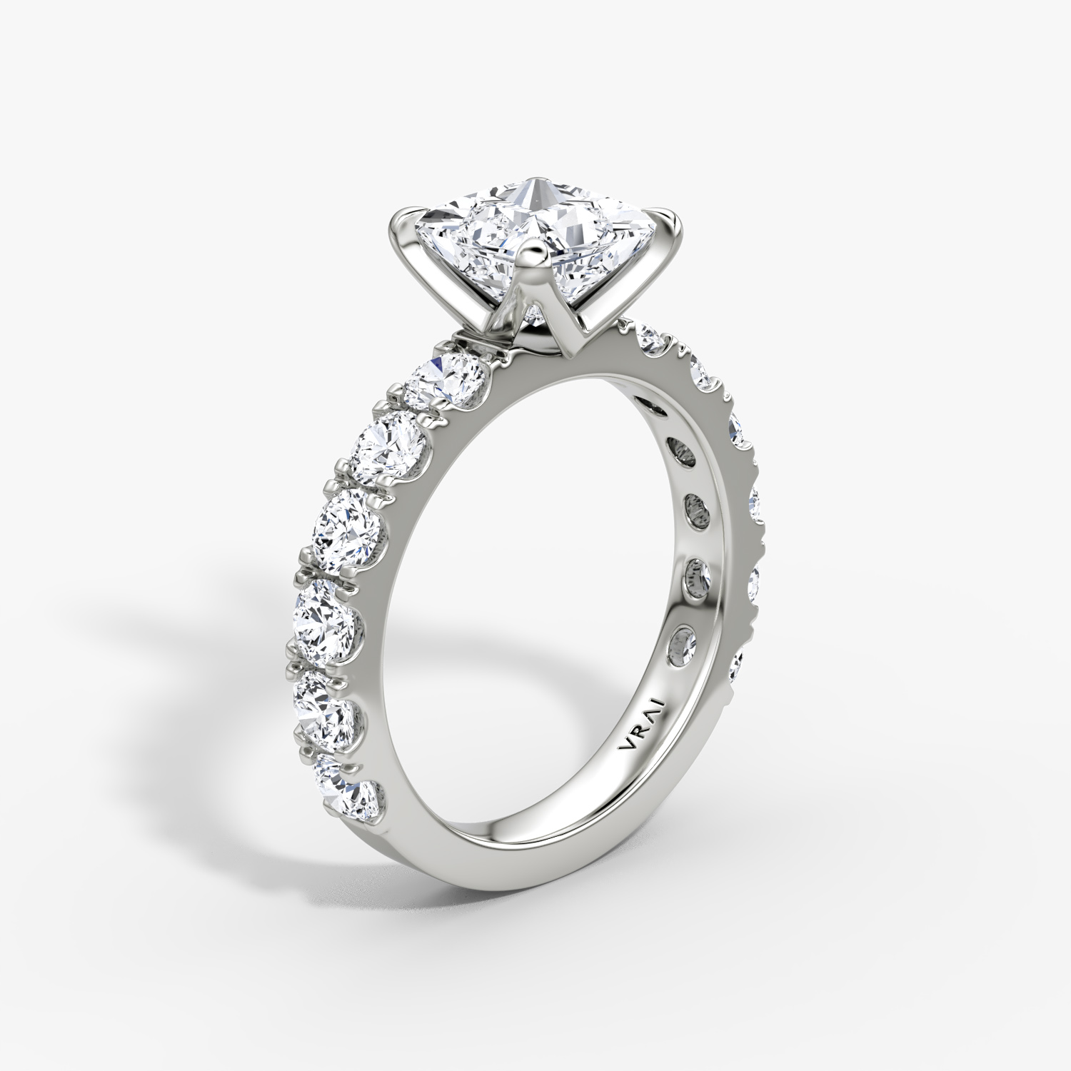 The Amour Eternity | Princess | Platinum | bandAccent: Plain | diamondOrientation: vertical | caratWeight: other