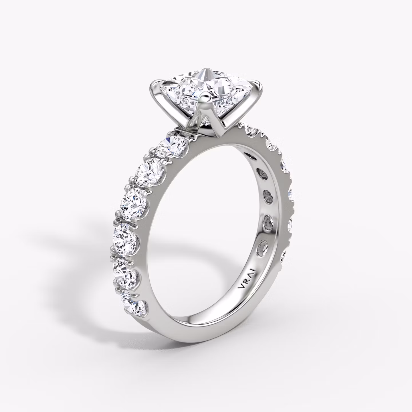 The Amour Eternity | Princess | Platinum | bandAccent: Plain | diamondOrientation: vertical | caratWeight: other