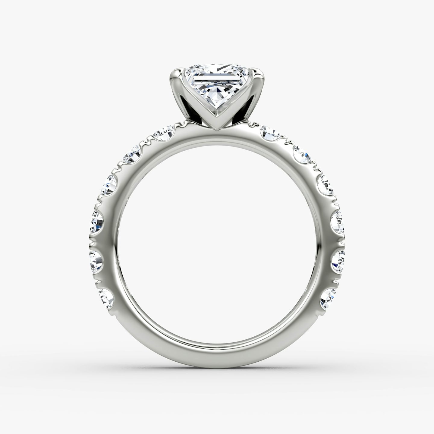 The Amour Eternity | Princess | 18k | White Gold | bandAccent: Plain | diamondOrientation: vertical | caratWeight: other