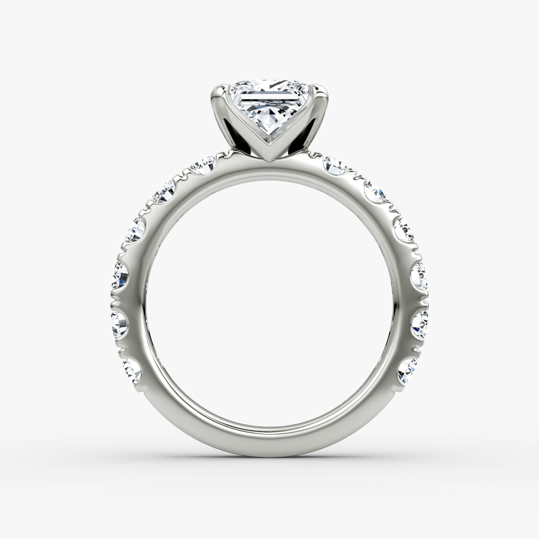 The Amour Eternity | Princess | 18k | White Gold | bandAccent: Plain | diamondOrientation: vertical | caratWeight: other