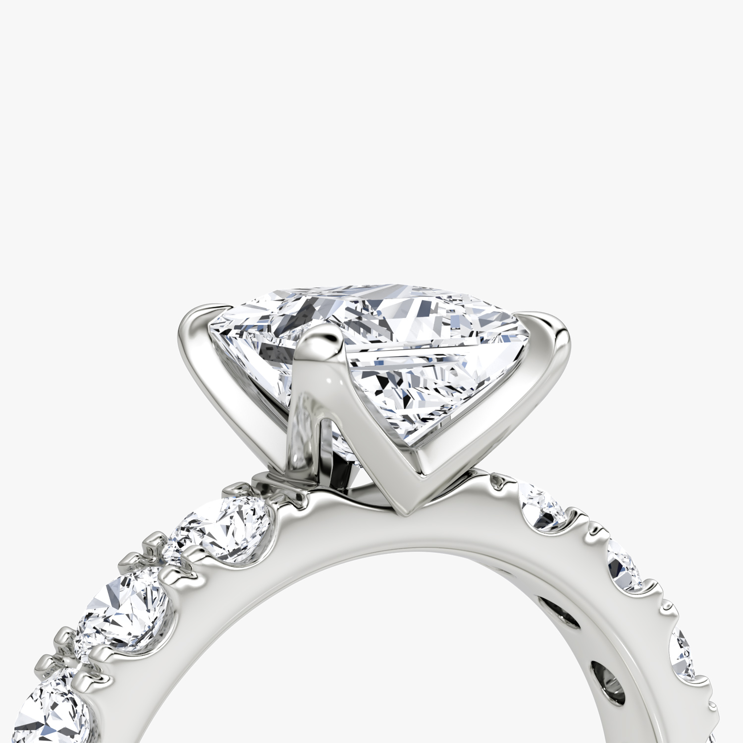 The Amour Eternity | Princess | 18k | White Gold | bandAccent: Plain | diamondOrientation: vertical | caratWeight: other