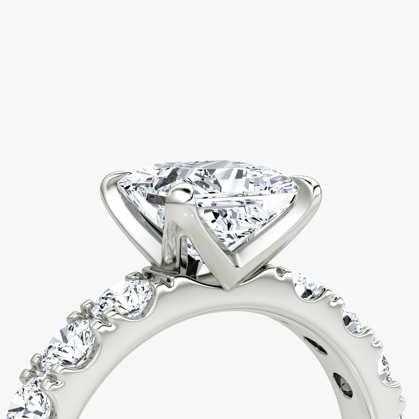 The Amour Eternity | Princess | 18k | White Gold | bandAccent: Plain | diamondOrientation: vertical | caratWeight: other