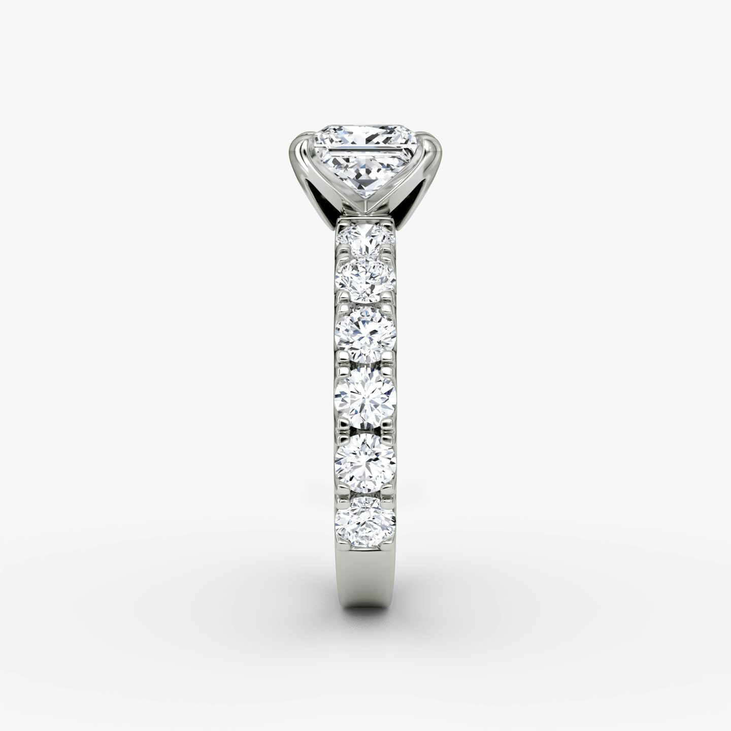 The Amour Eternity | Princess | 18k | White Gold | bandAccent: Plain | diamondOrientation: vertical | caratWeight: other