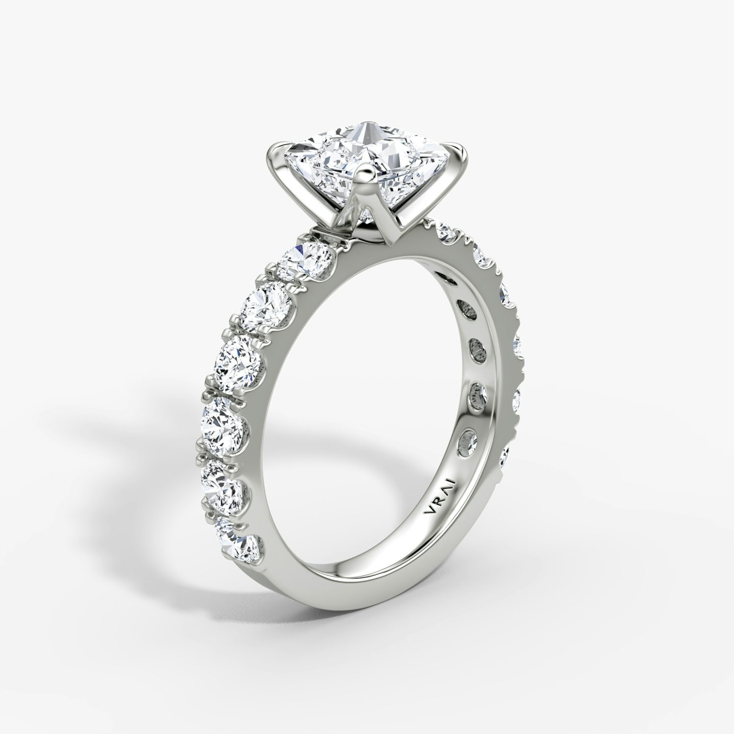 The Amour Eternity | Princess | 18k | White Gold | bandAccent: Plain | diamondOrientation: vertical | caratWeight: other