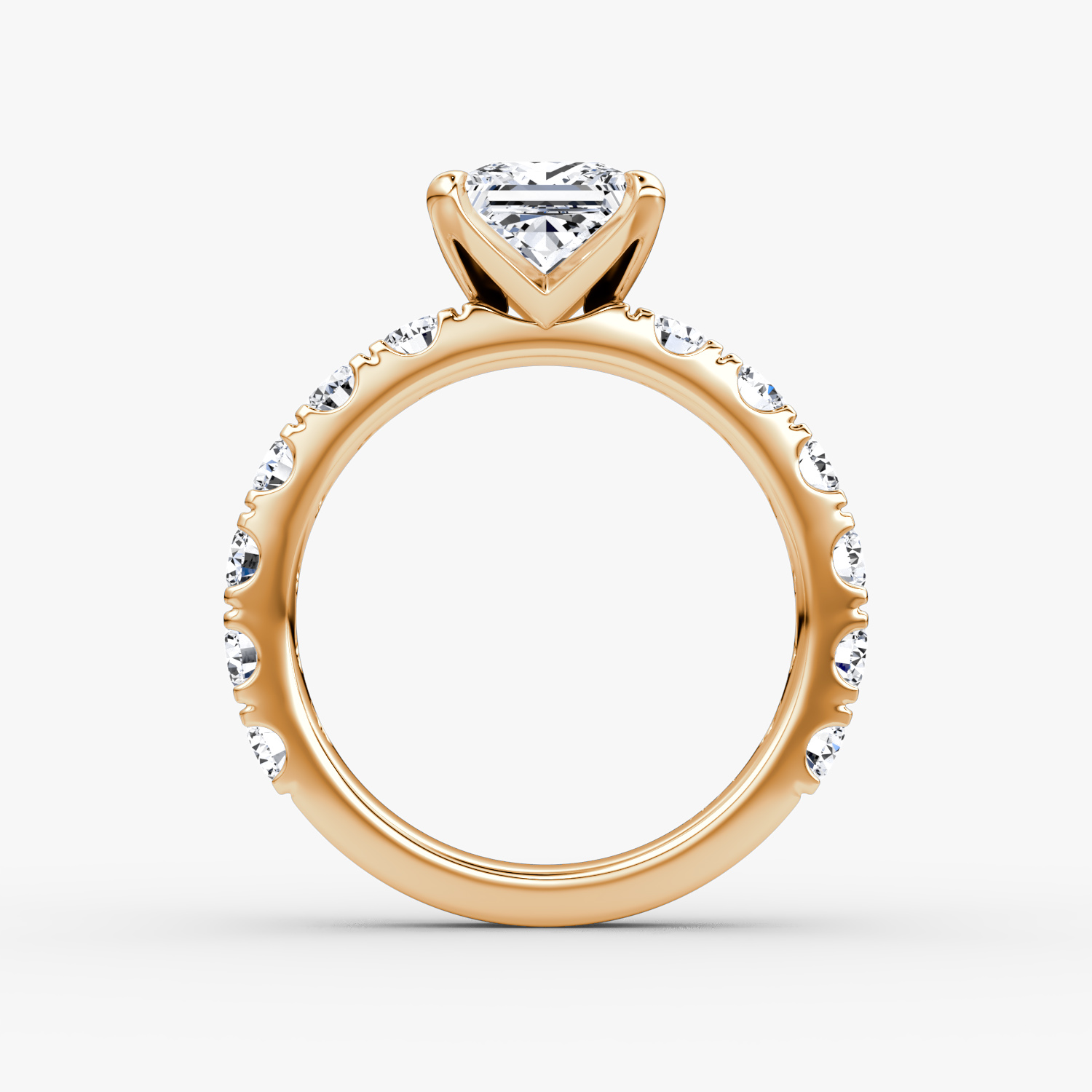 The Amour Eternity | Princess | 14k | Rose Gold | bandAccent: Plain | diamondOrientation: vertical | caratWeight: other