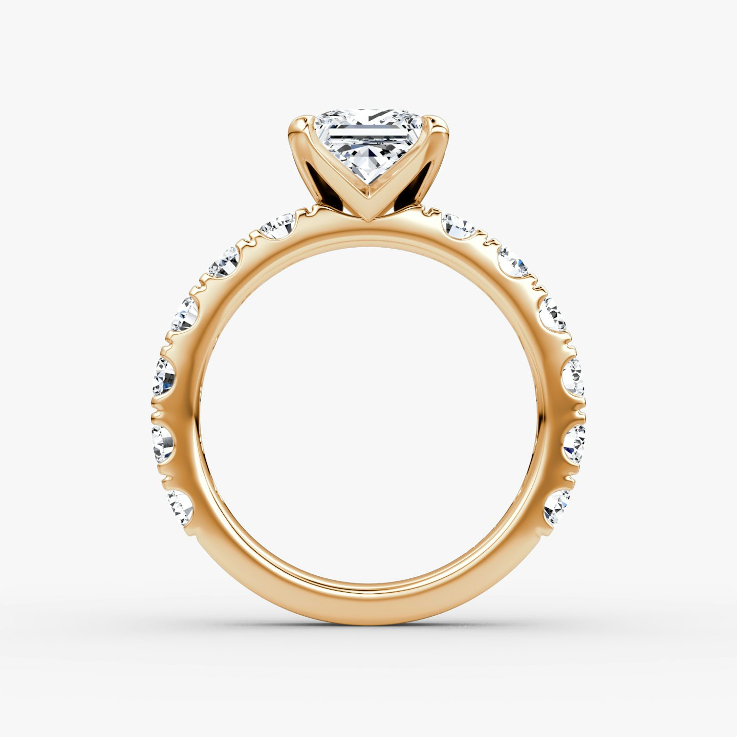 The Amour Eternity | Princess | 14k | Rose Gold | bandAccent: Plain | diamondOrientation: vertical | caratWeight: other
