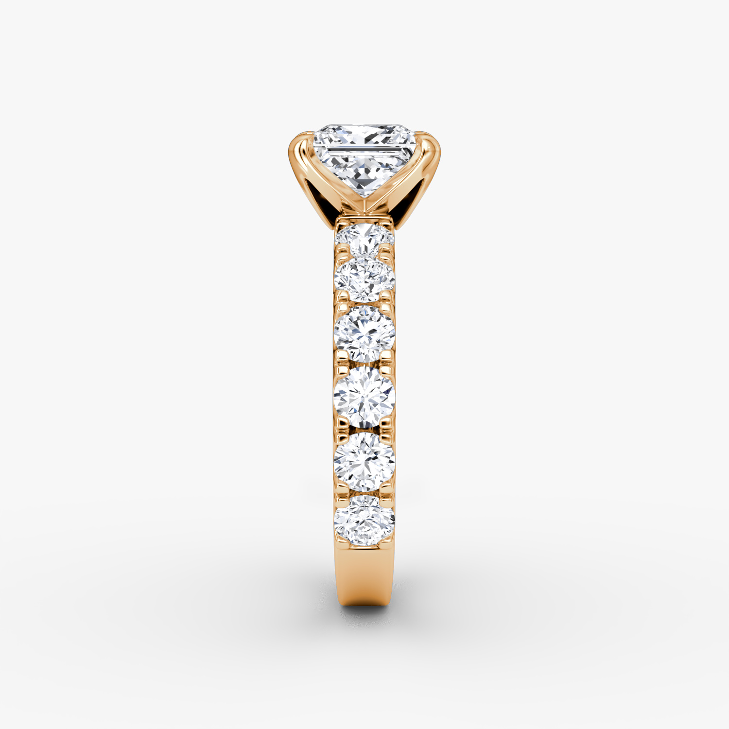 The Amour Eternity | Princess | 14k | Rose Gold | bandAccent: Plain | diamondOrientation: vertical | caratWeight: other