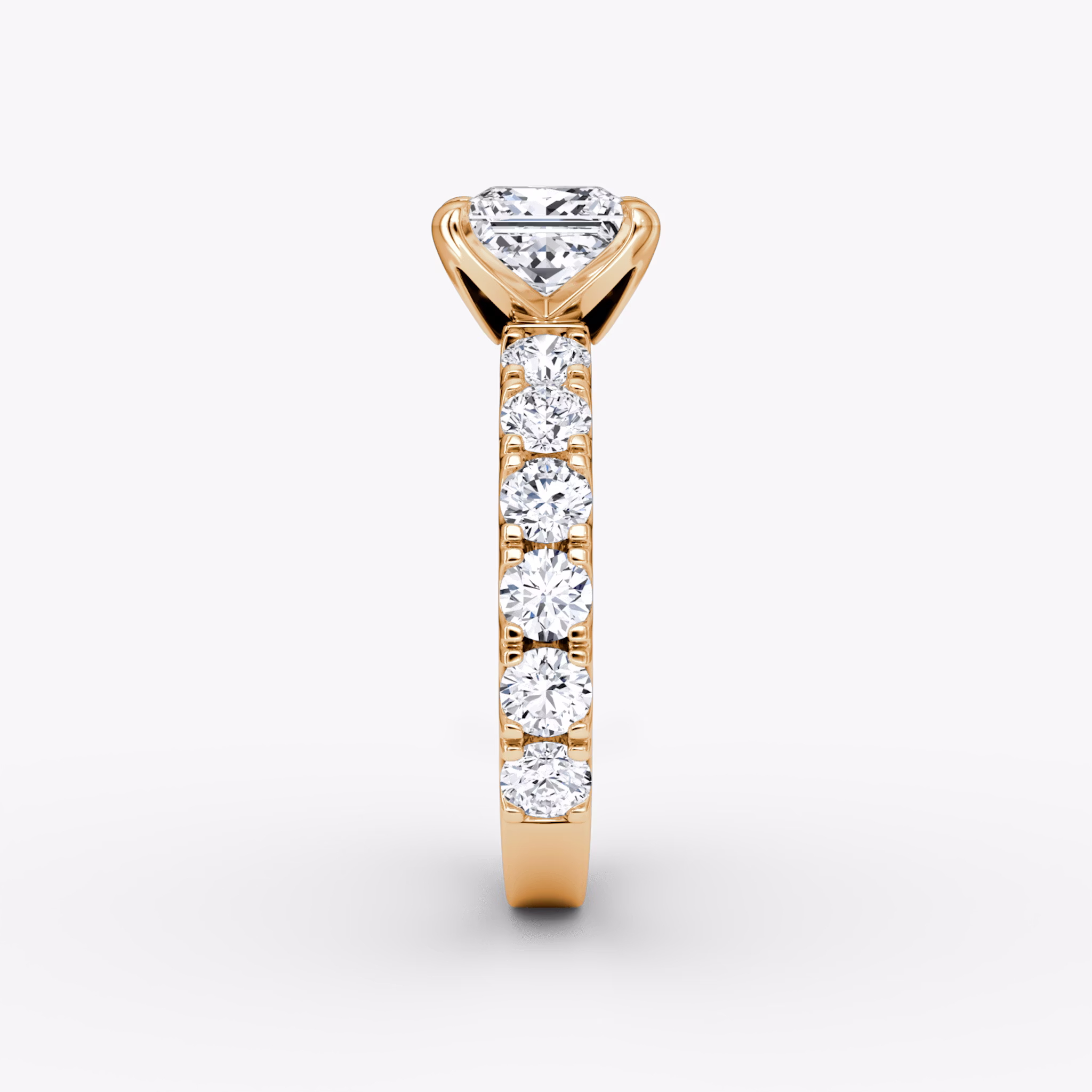 The Amour Eternity | Princess | 14k | Rose Gold | bandAccent: Plain | diamondOrientation: vertical | caratWeight: other