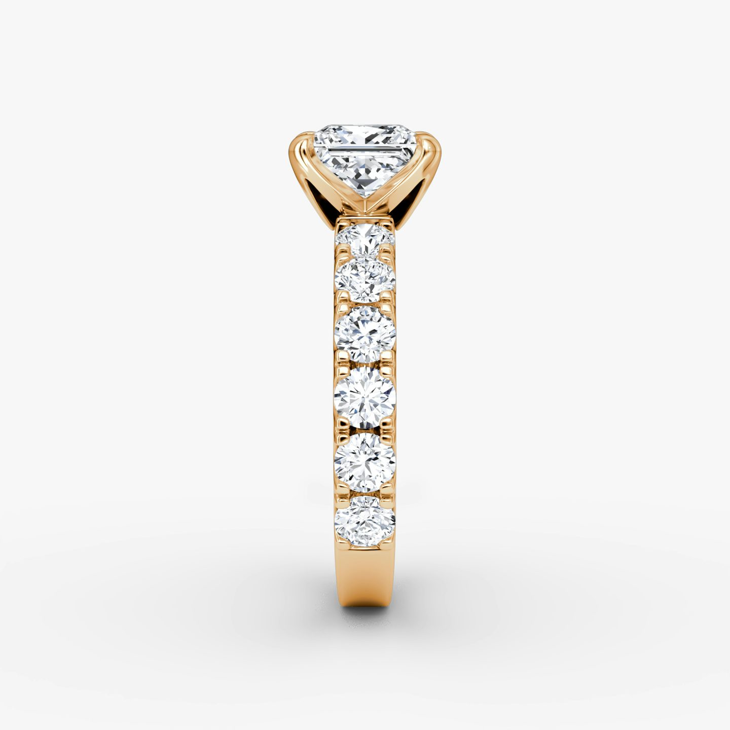 The Amour Eternity | Princess | 14k | Rose Gold | bandAccent: Plain | diamondOrientation: vertical | caratWeight: other