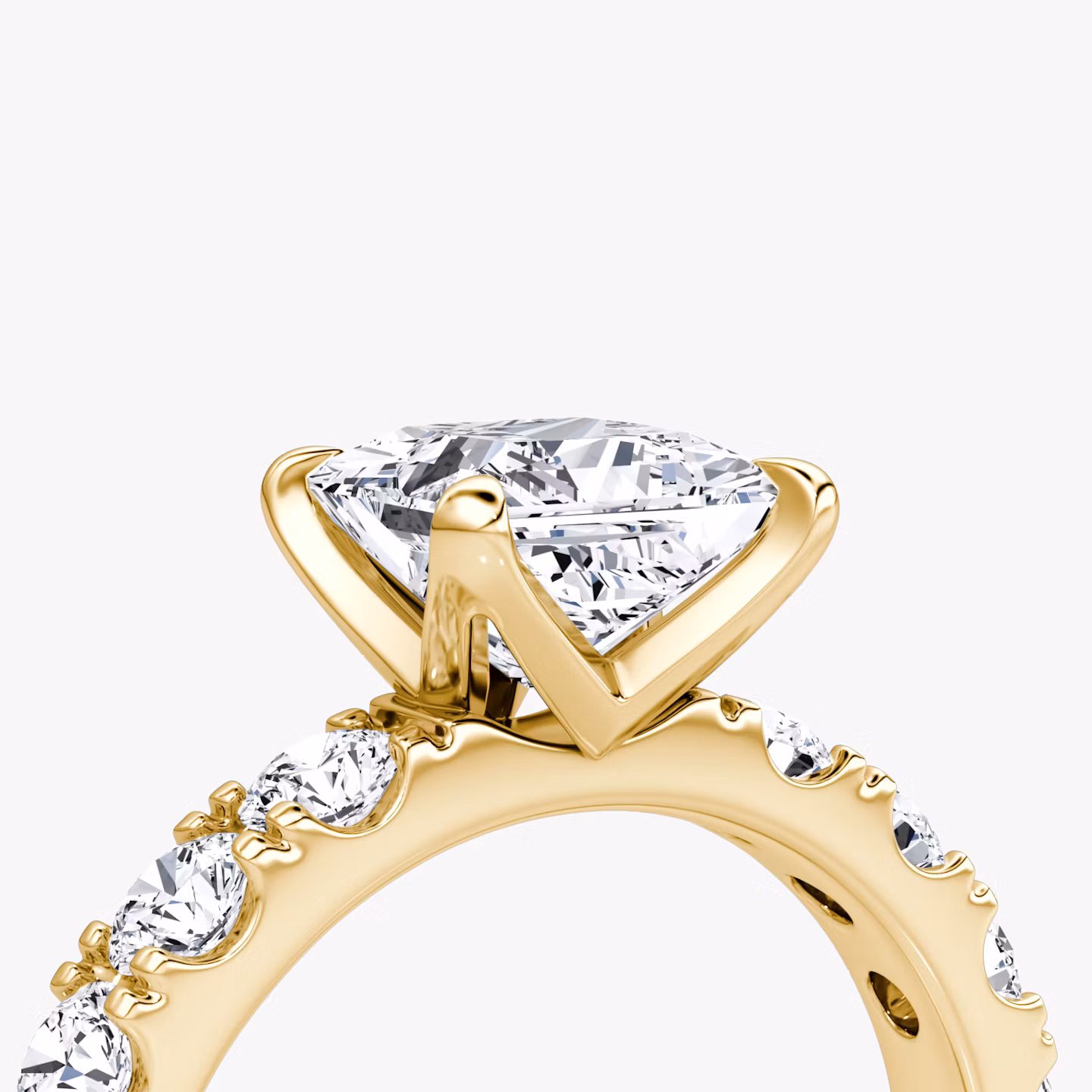 The Amour Eternity | Princess | 18k | Yellow Gold | bandAccent: Plain | diamondOrientation: vertical | caratWeight: other