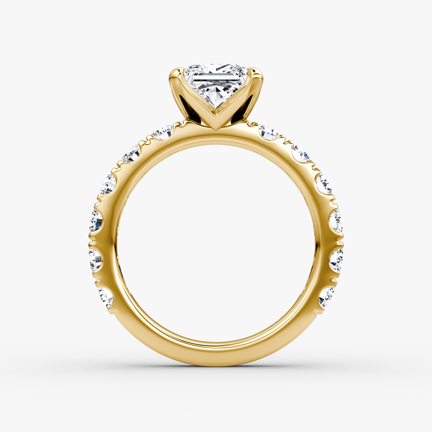 The Amour Eternity | Princess | 18k | Yellow Gold | bandAccent: Plain | diamondOrientation: vertical | caratWeight: other