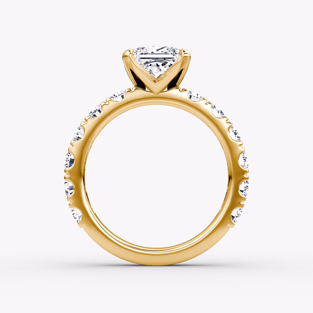 The Amour Eternity | Princess | 18k | Yellow Gold | bandAccent: Plain | diamondOrientation: vertical | caratWeight: other