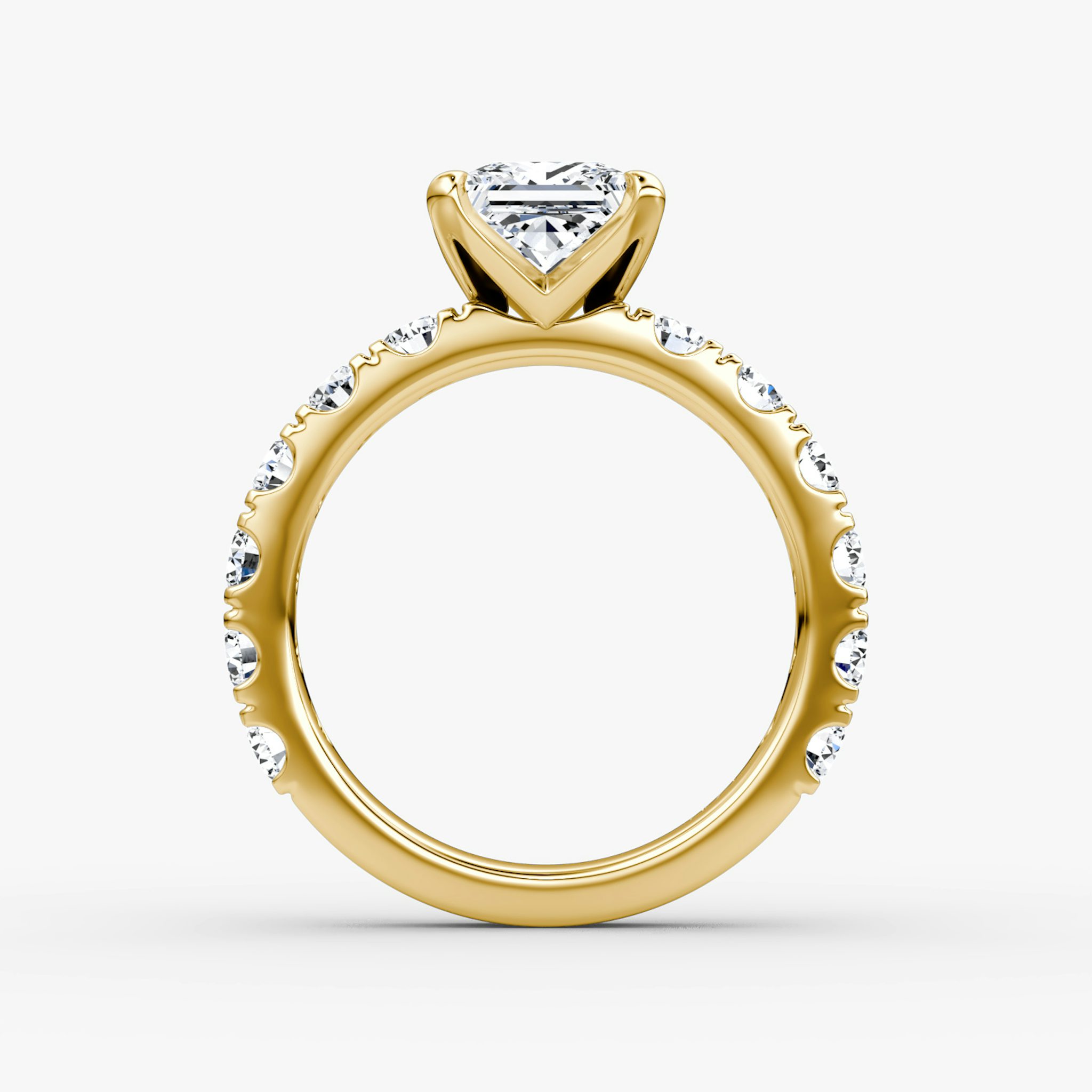 The Amour Eternity | Princess | 18k | Yellow Gold | bandAccent: Plain | diamondOrientation: vertical | caratWeight: other