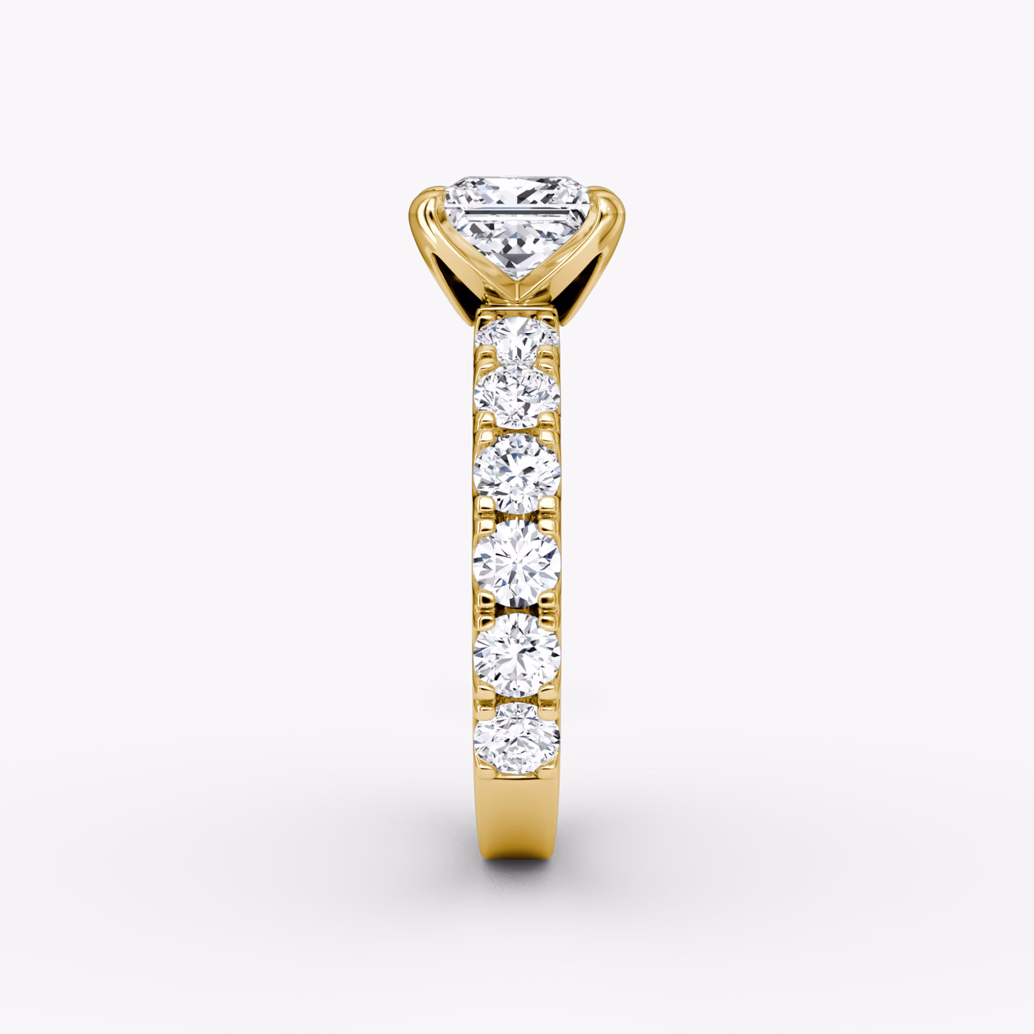 The Amour Eternity | Princess | 18k | Yellow Gold | bandAccent: Plain | diamondOrientation: vertical | caratWeight: other