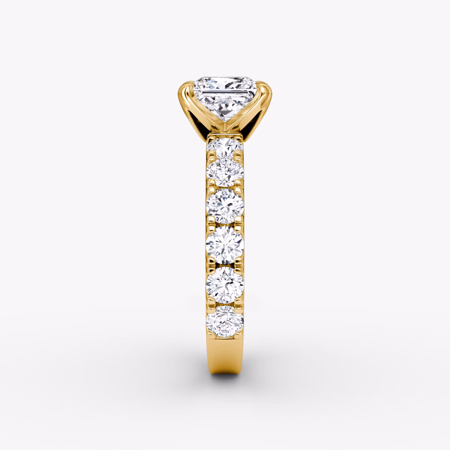 The Amour Eternity | Princess | 18k | Yellow Gold | bandAccent: Plain | diamondOrientation: vertical | caratWeight: other