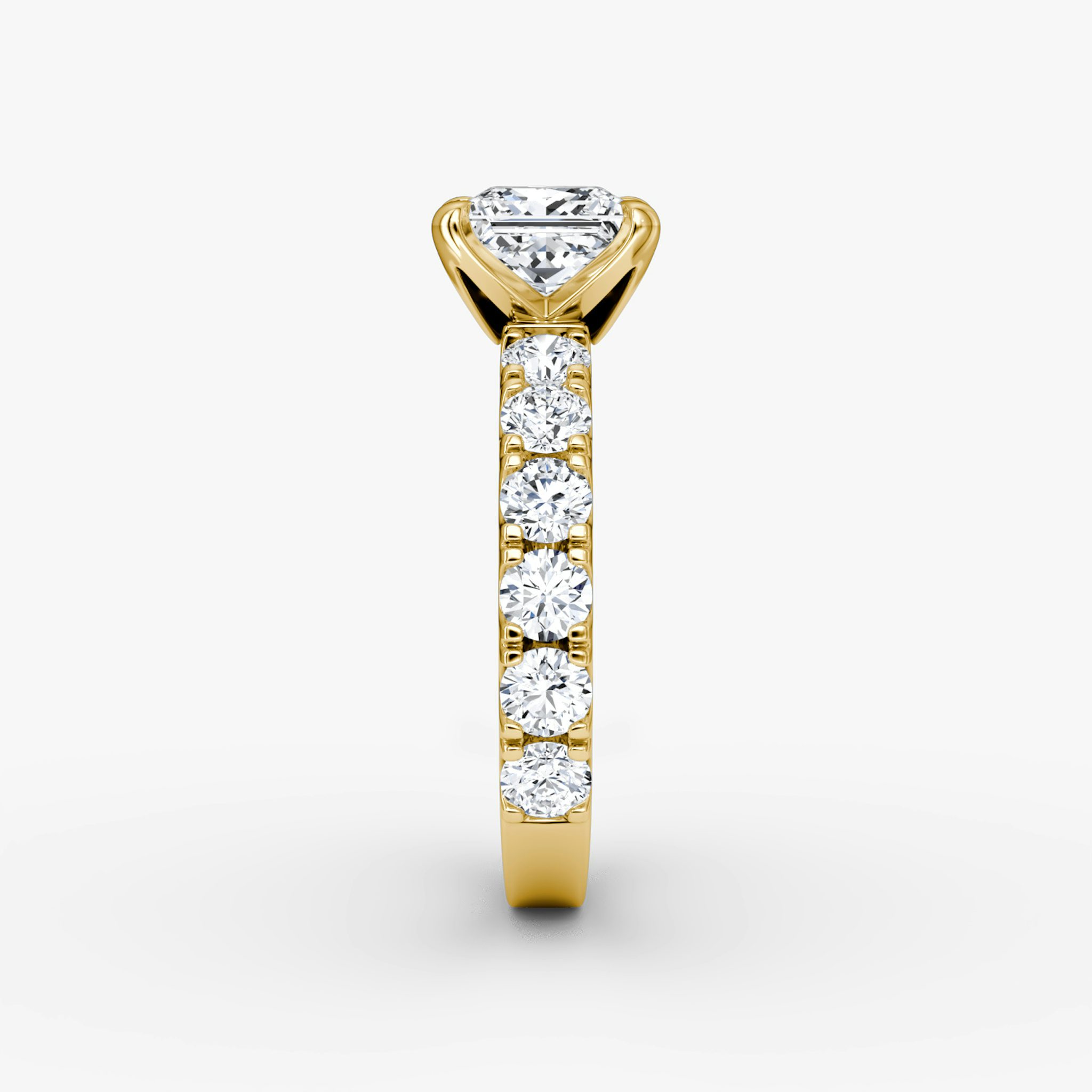 The Amour Eternity | Princess | 18k | Yellow Gold | bandAccent: Plain | diamondOrientation: vertical | caratWeight: other