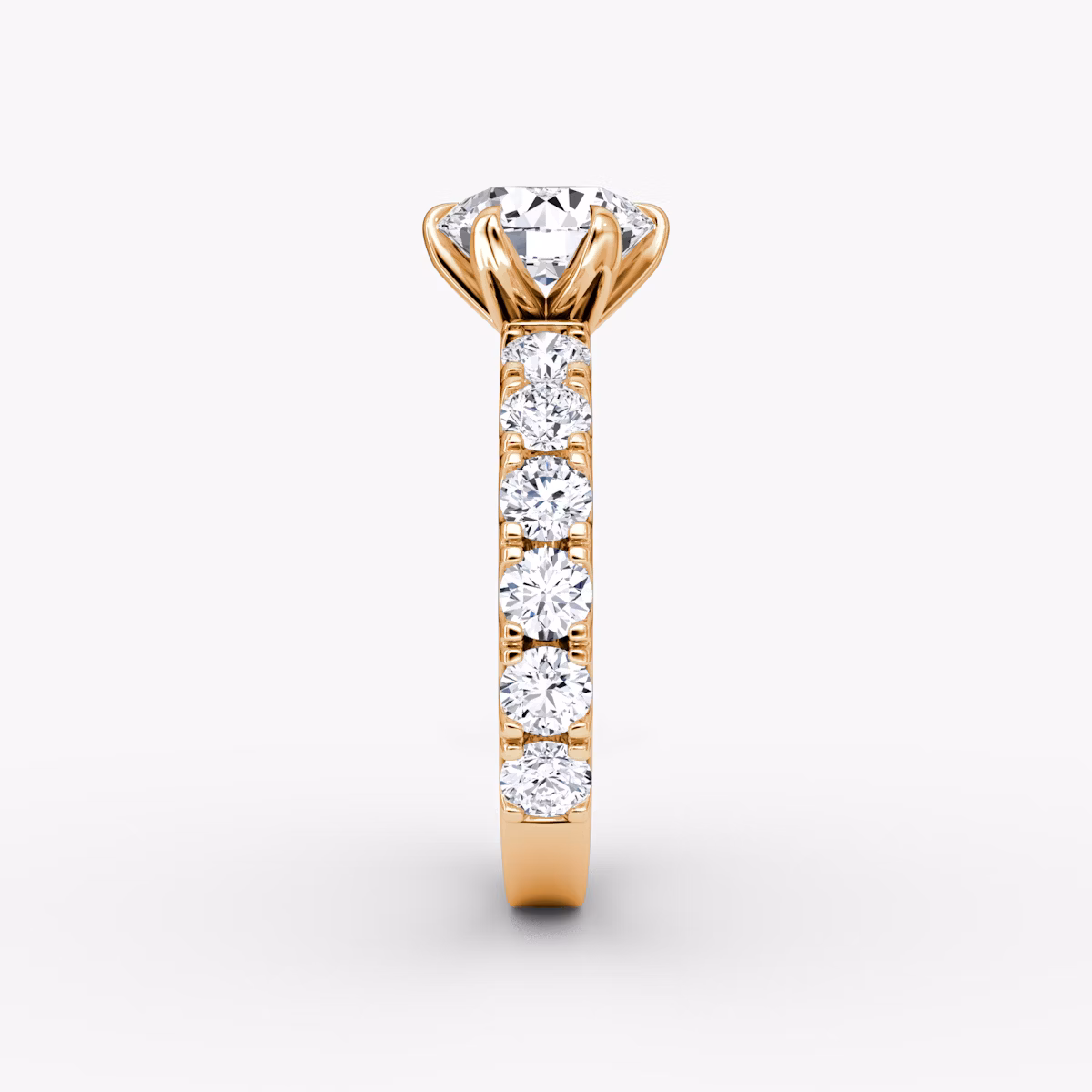 The Amour Eternity | Round Brilliant | 14k | Rose Gold | bandAccent: Plain | caratWeight: other | diamondOrientation: vertical
