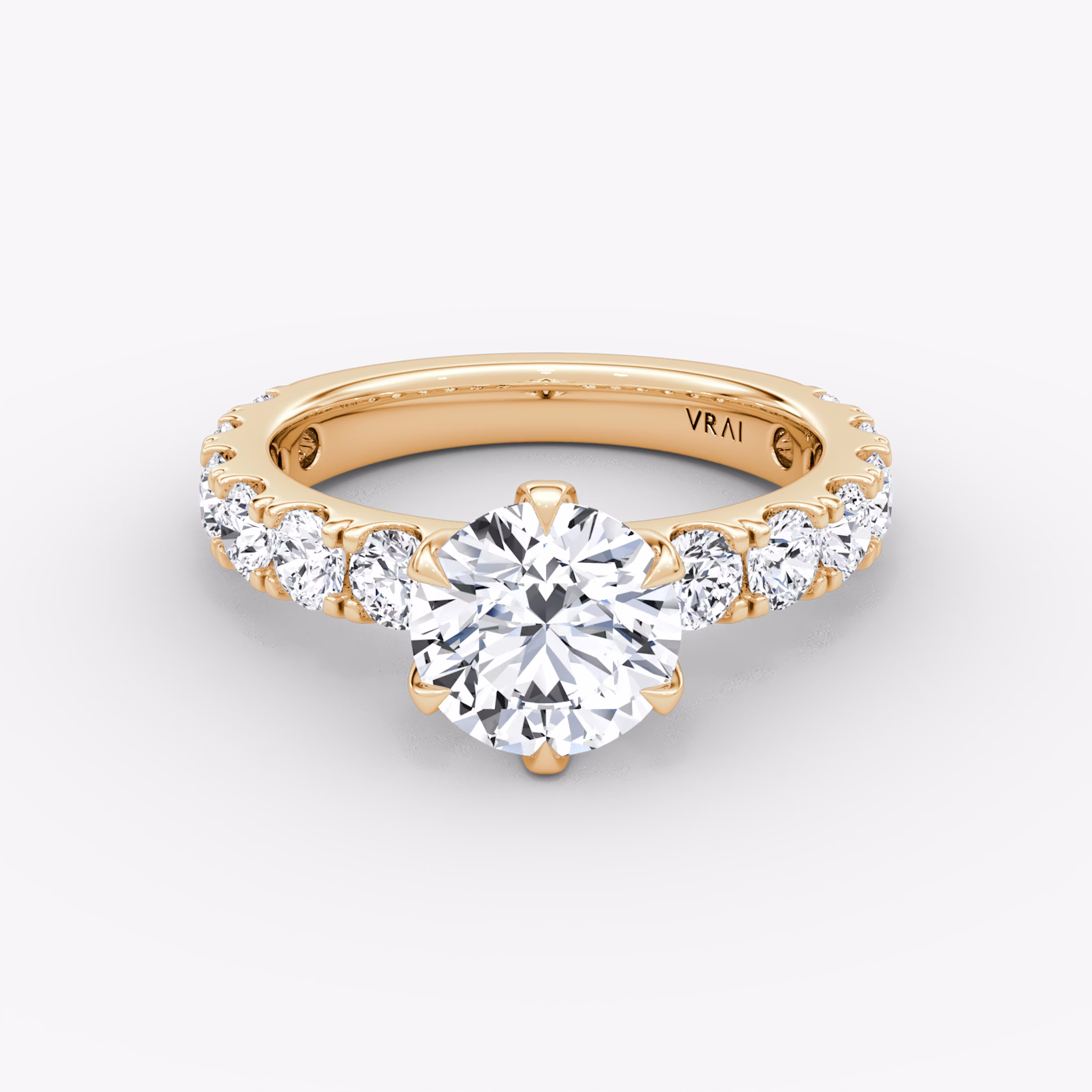 The Amour Eternity | Round Brilliant | 14k | Rose Gold | bandAccent: Plain | caratWeight: other | diamondOrientation: vertical