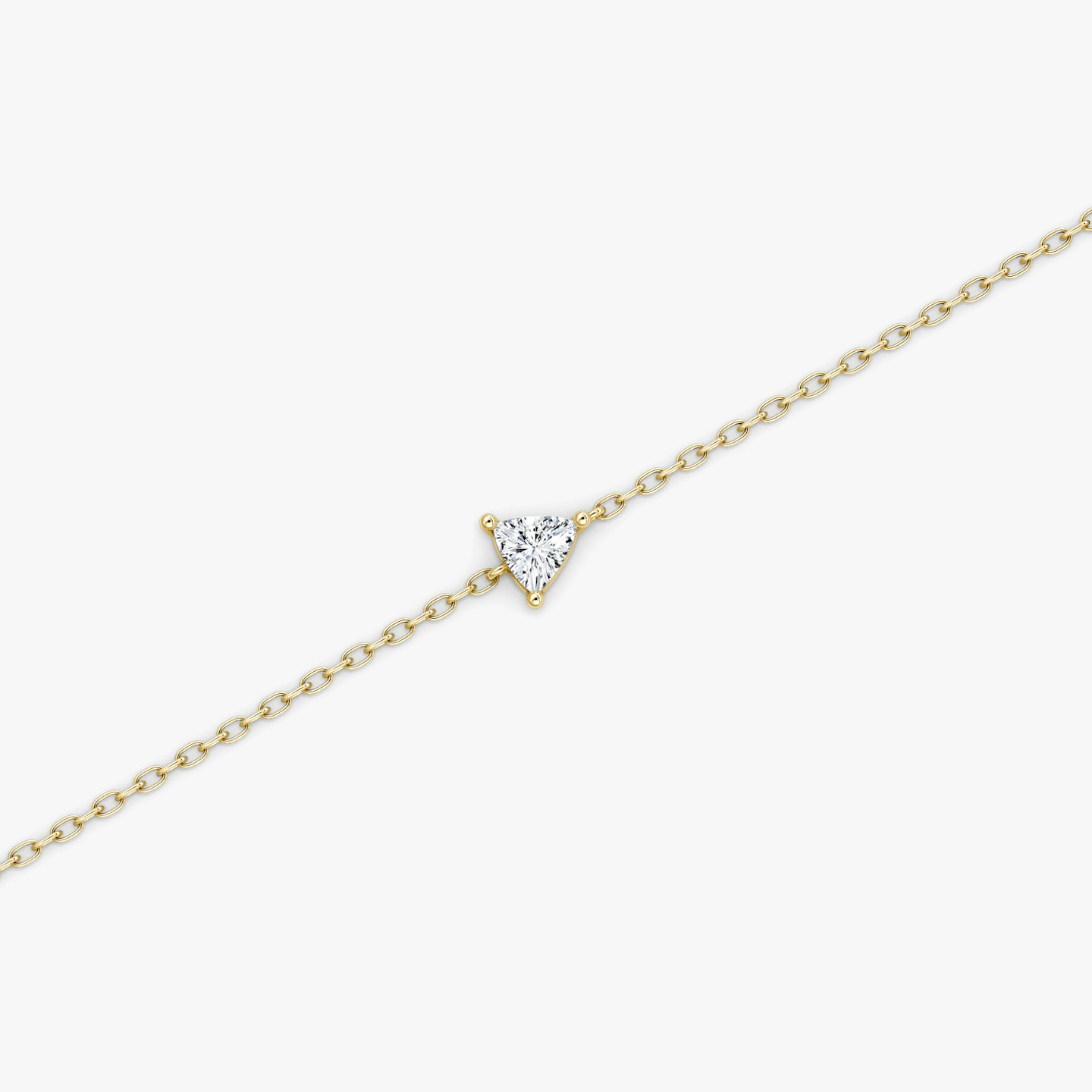 Petite Solitaire Bracelet | Trillion | 14k | Yellow Gold | chainLength: 6.5-7