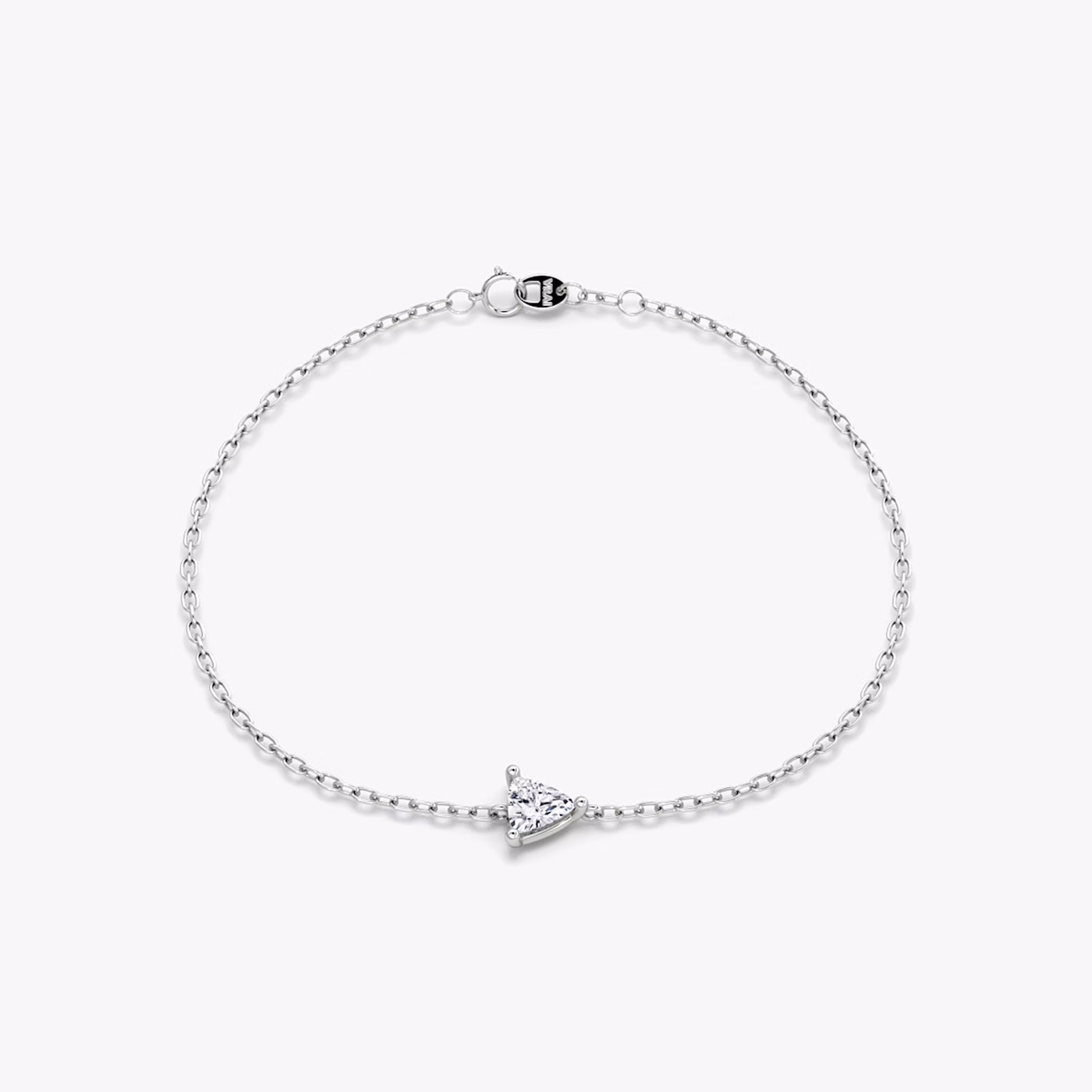 Pulsera Petite Solitaire | Trillón | 14k | Oro blanco | chainLength: 6.5-7