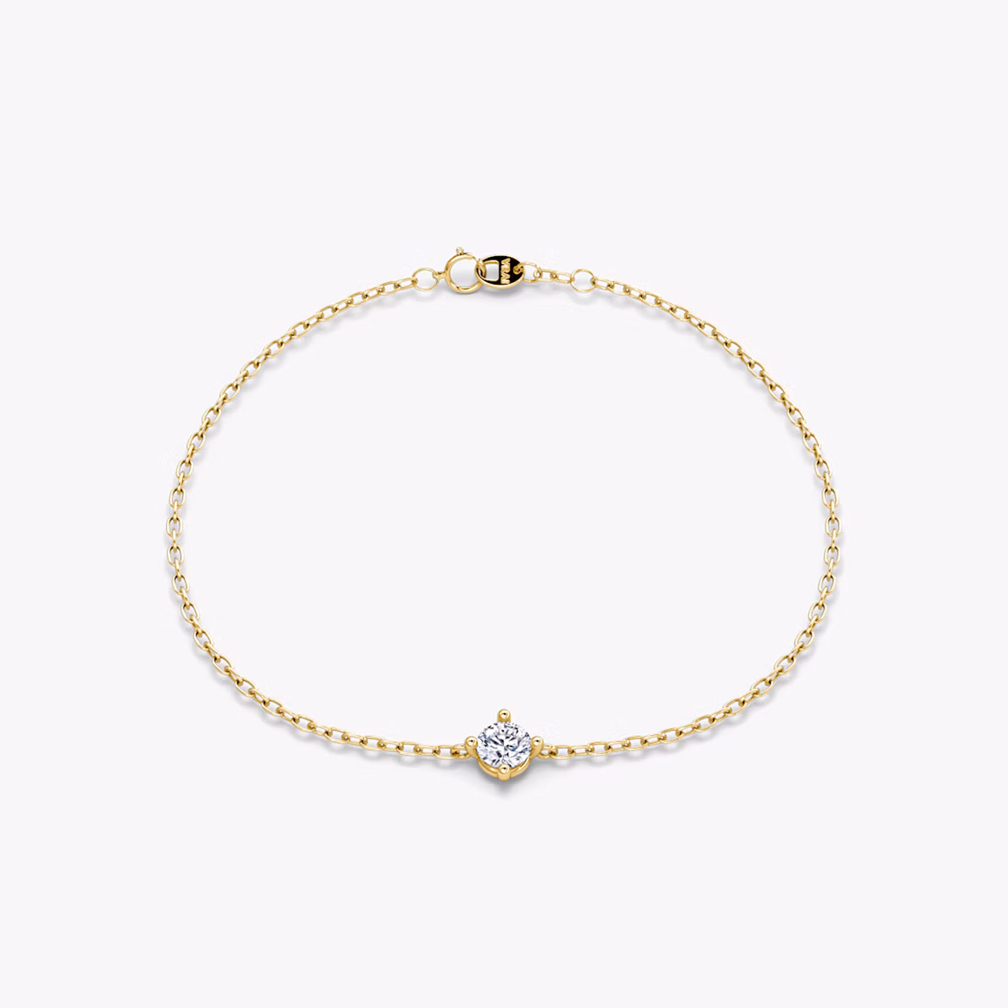 Petite Solitaire Bracelet Round Brilliant | Yellow Gold