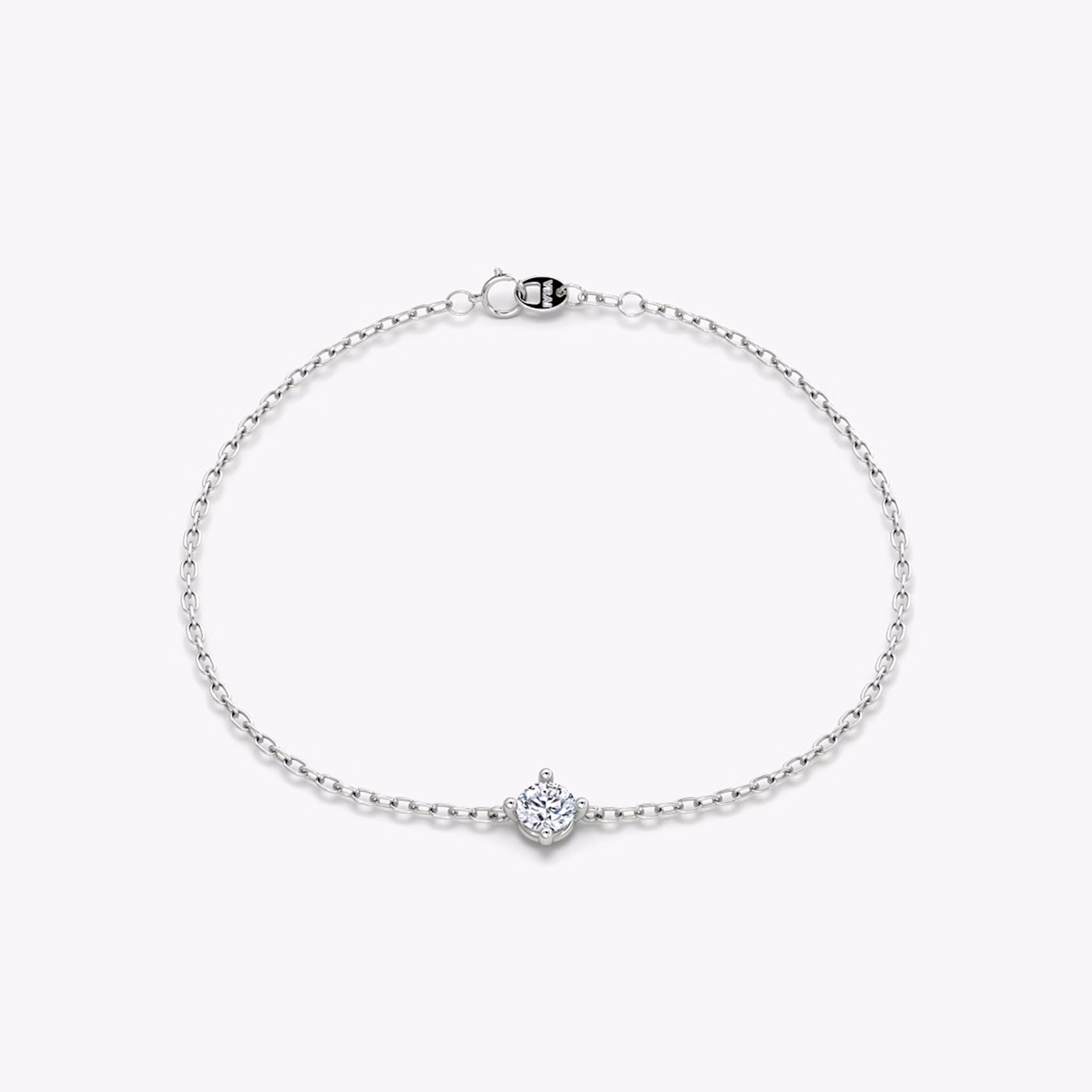 Petite Solitaire Bracelet Round Brilliant | Sterling Silver