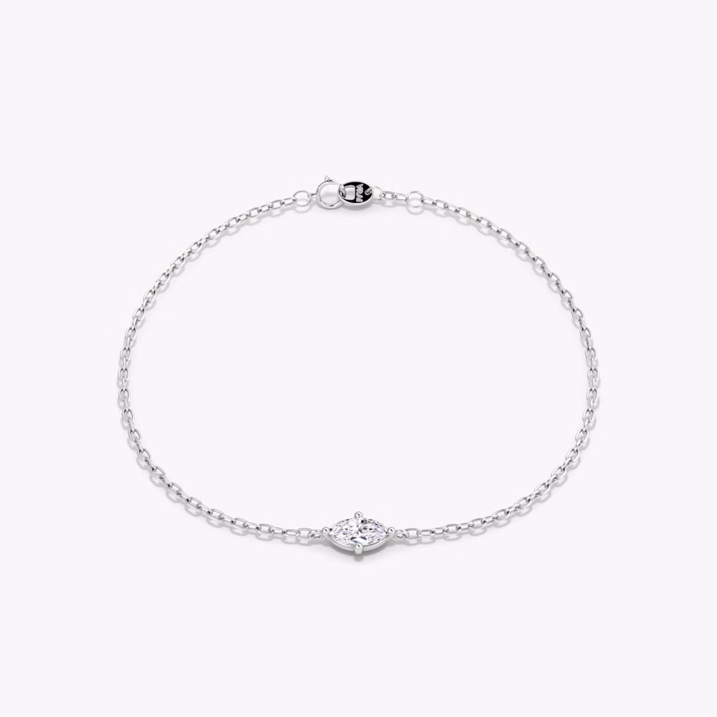 Pulsera Petite Solitaire Marquise | White Gold