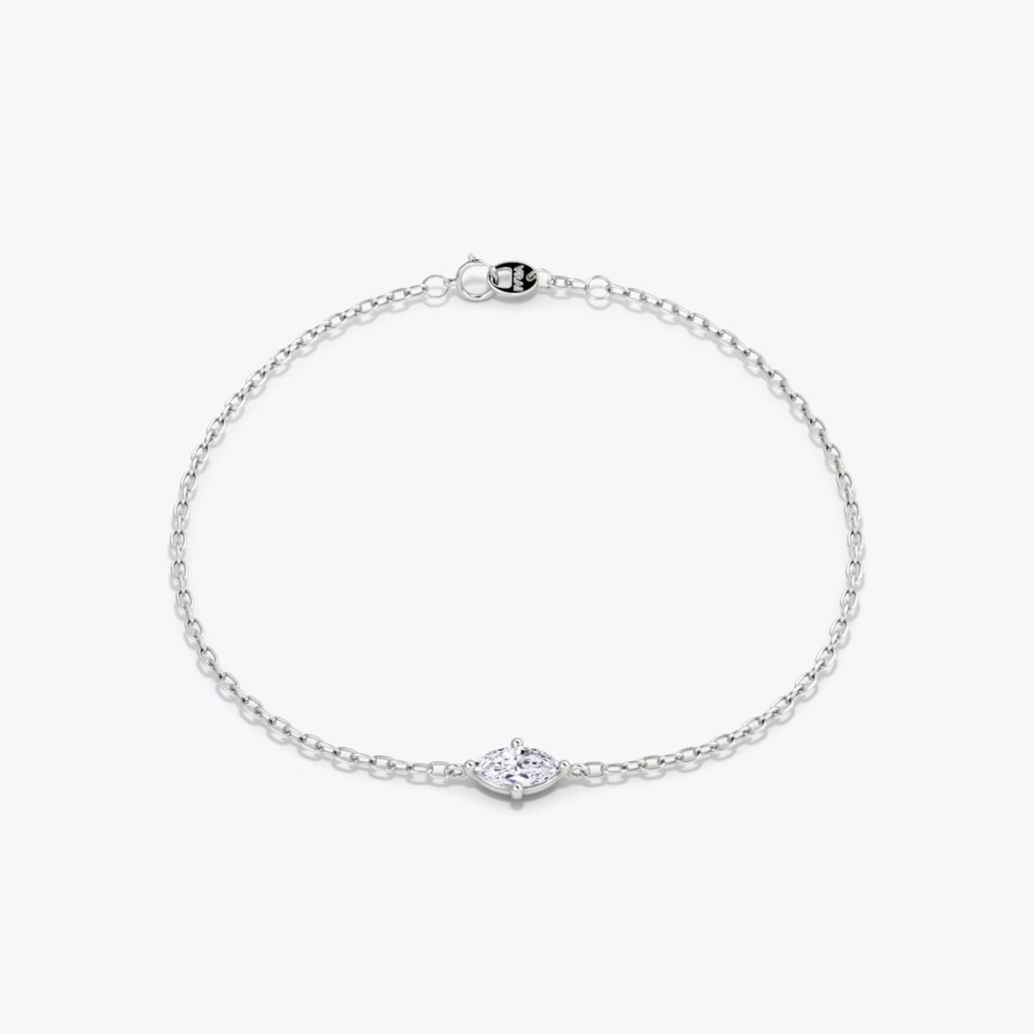 Petite Solitaire Bracelet Marquise | White Gold